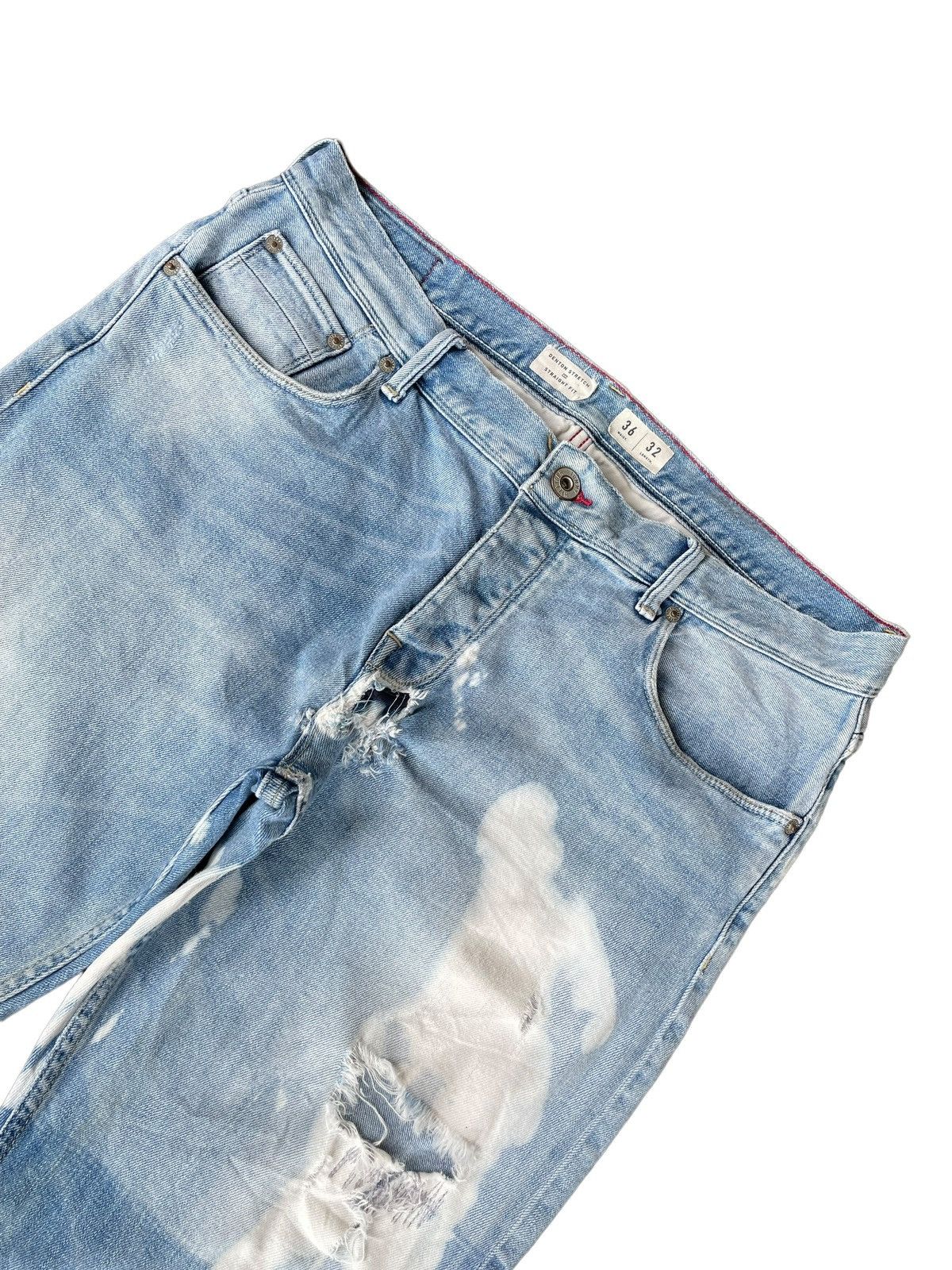 Tommy Hilfiger Tommy Hilfiger Bleached Wash Distressed Patches Style Jeans Size US 34 / EU 50 - 10 Thumbnail