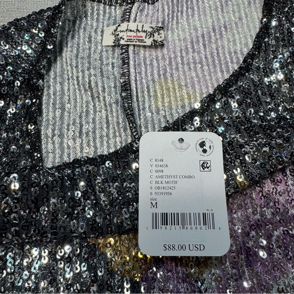Free People NWT New $88 Free People Printed Gold Rush Long Sleeve Sequi Size M / US 6-8 / IT 42-44 - 7 Thumbnail