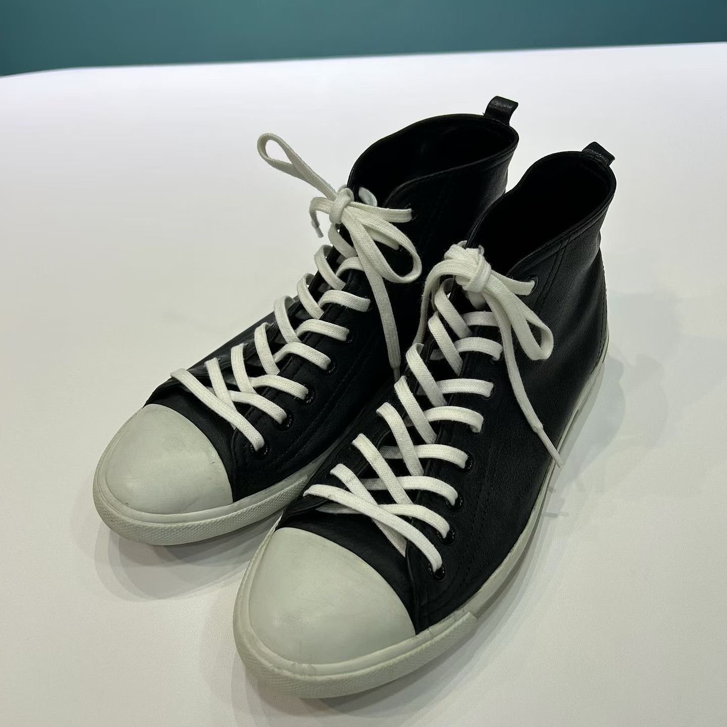 Prada Prada Leather High-Top Sneakers Size 38 Size US 8 / IT 38 - 1 Thumbnail