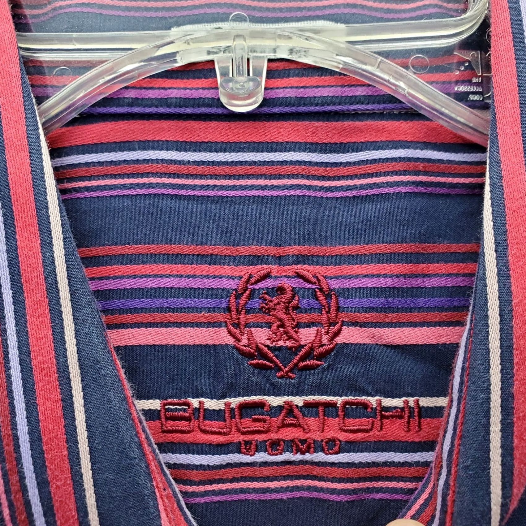 BUGATCHI Bugatchi Uomo Shirt Mens XL Multicolor Striped Long Sleeve Collared Button Up Regular Fit Size US XL / EU 56 / 4 - 7 Thumbnail