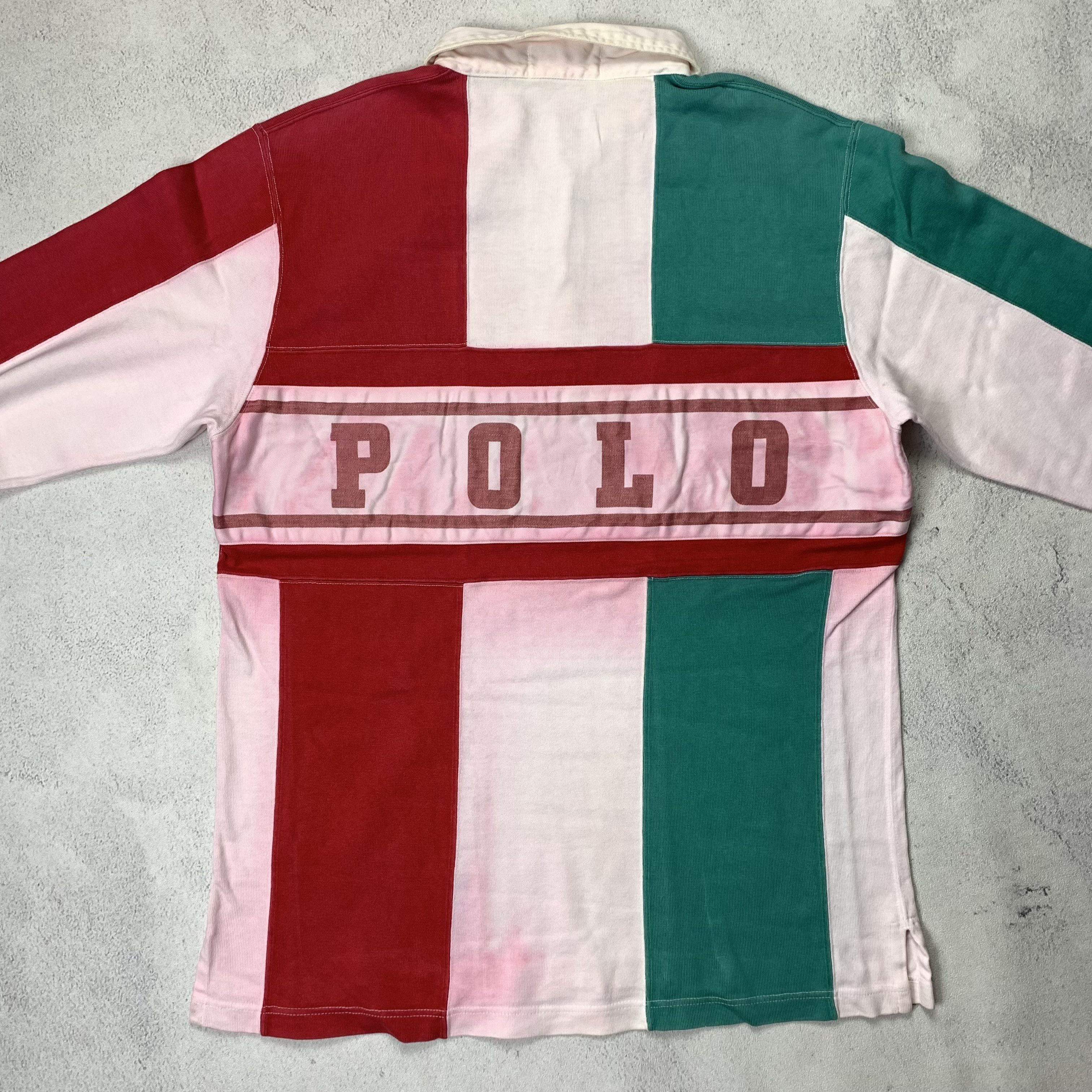 Polo Ralph Lauren Vintage Polo Ralph Lauren Italy Flag Rugby Shirt Size US L / EU 52-54 / 3 - 3 Thumbnail