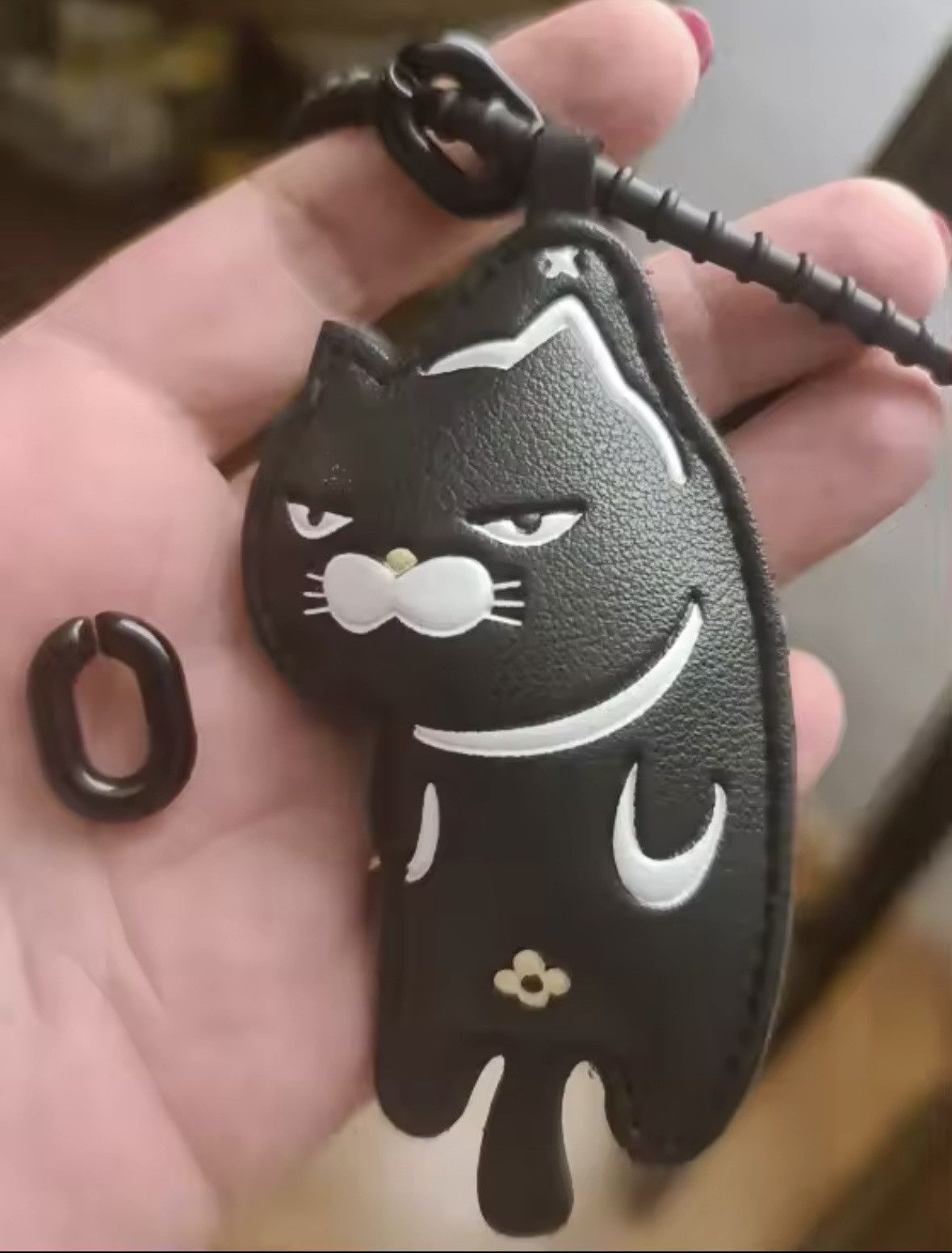 Designer Cat keychain cartoon cat leather Size ONE SIZE - 5 Thumbnail