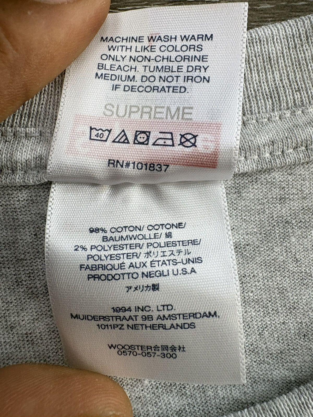 Supreme Supreme “Box Logo” Tee (FW23) (Ash Grey) Size US L / EU 52-54 / 3 - 4 Thumbnail