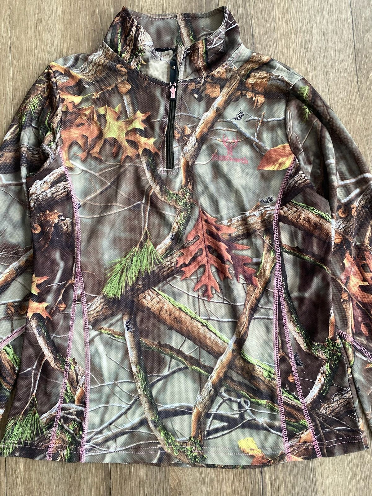 Vintage Vintage Camo Quarter zip long sleeve Women’s sweater Size L / US 10 / IT 46 - 1 Thumbnail