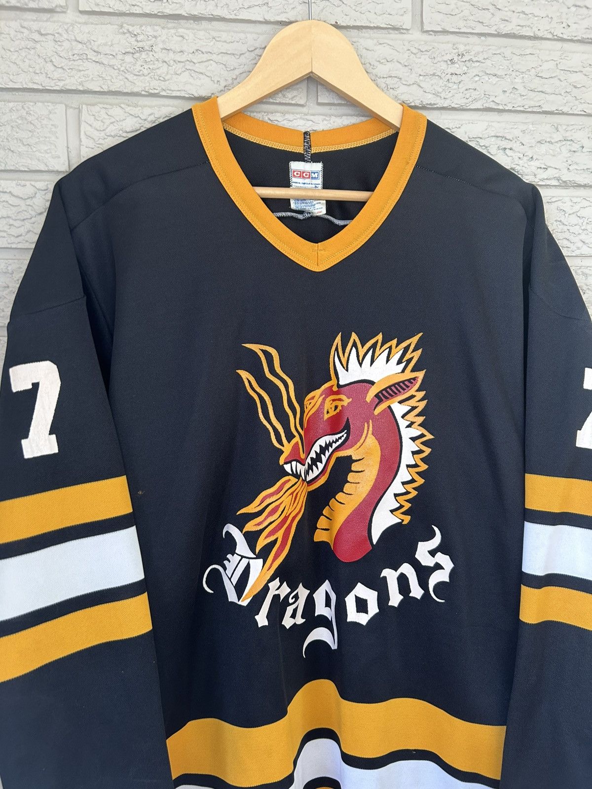 Ccm Vintage 90s CCM Dragons Hockey Jersey Size US M / EU 48-50 / 2 - 2 Thumbnail