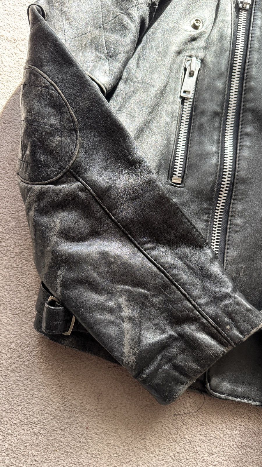 Genuine Leather Y2K Vintage Moto Biker Leather Jacket Gucci Grunge Punk Vibe Size US M / EU 48-50 / 2 - 6 Thumbnail
