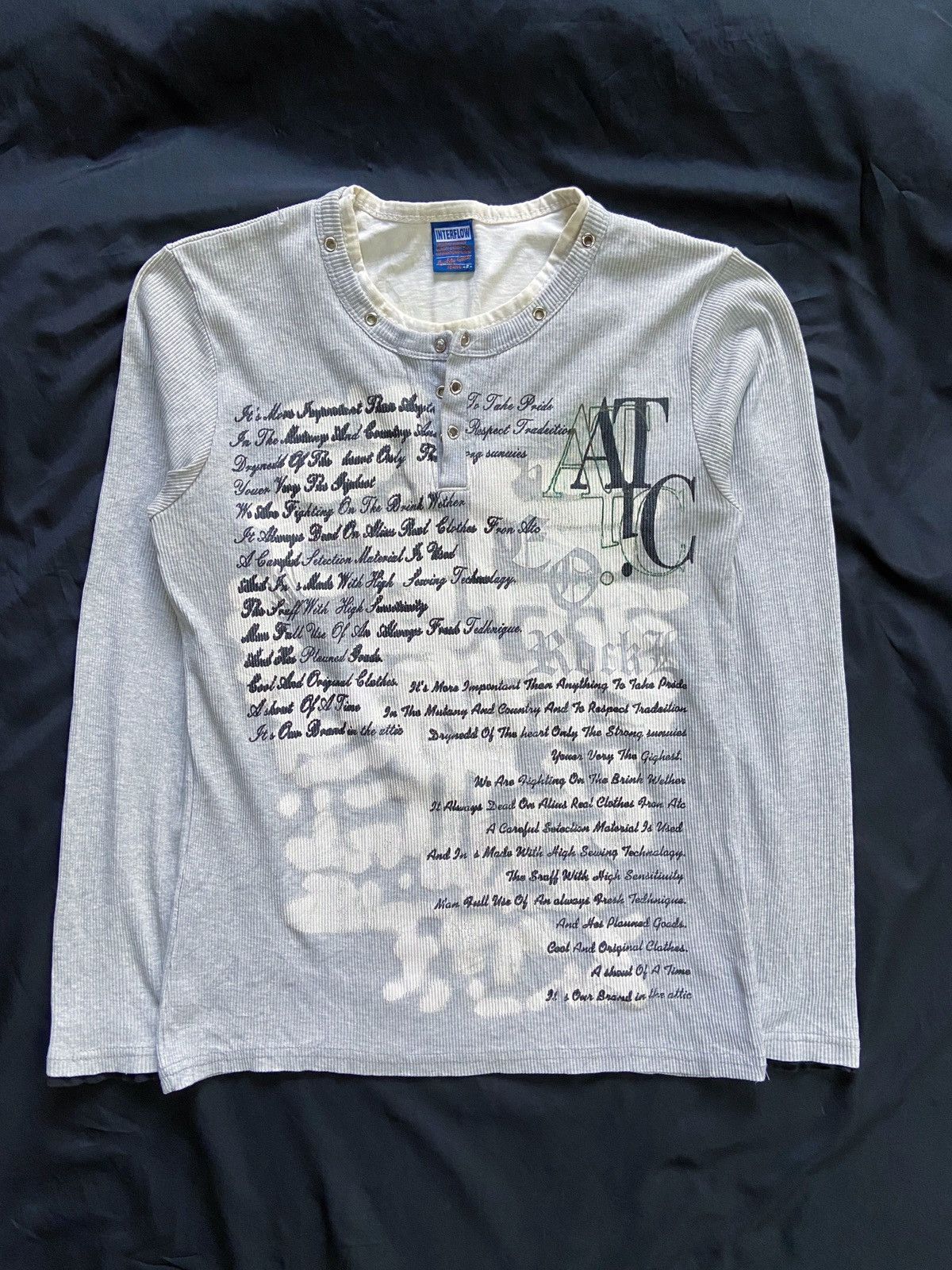 Japanese Brand DOUBLE LAYER INTERFLOW POEM LONG SLEEVE Size US M / EU 48-50 / 2 - 1 Thumbnail
