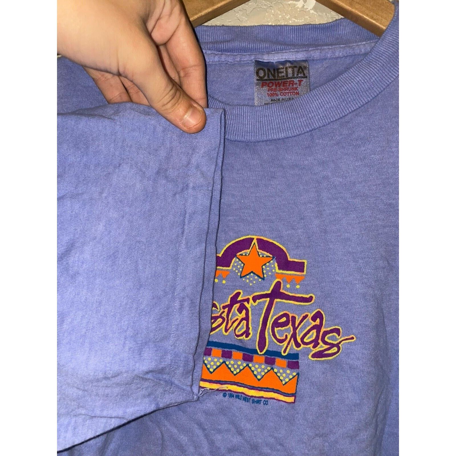 Vintage Vintage Fiesta Shirt TX Texas Oneita Blue Tee 90s 90s Medium Size US M / EU 48-50 / 2 - 6 Thumbnail