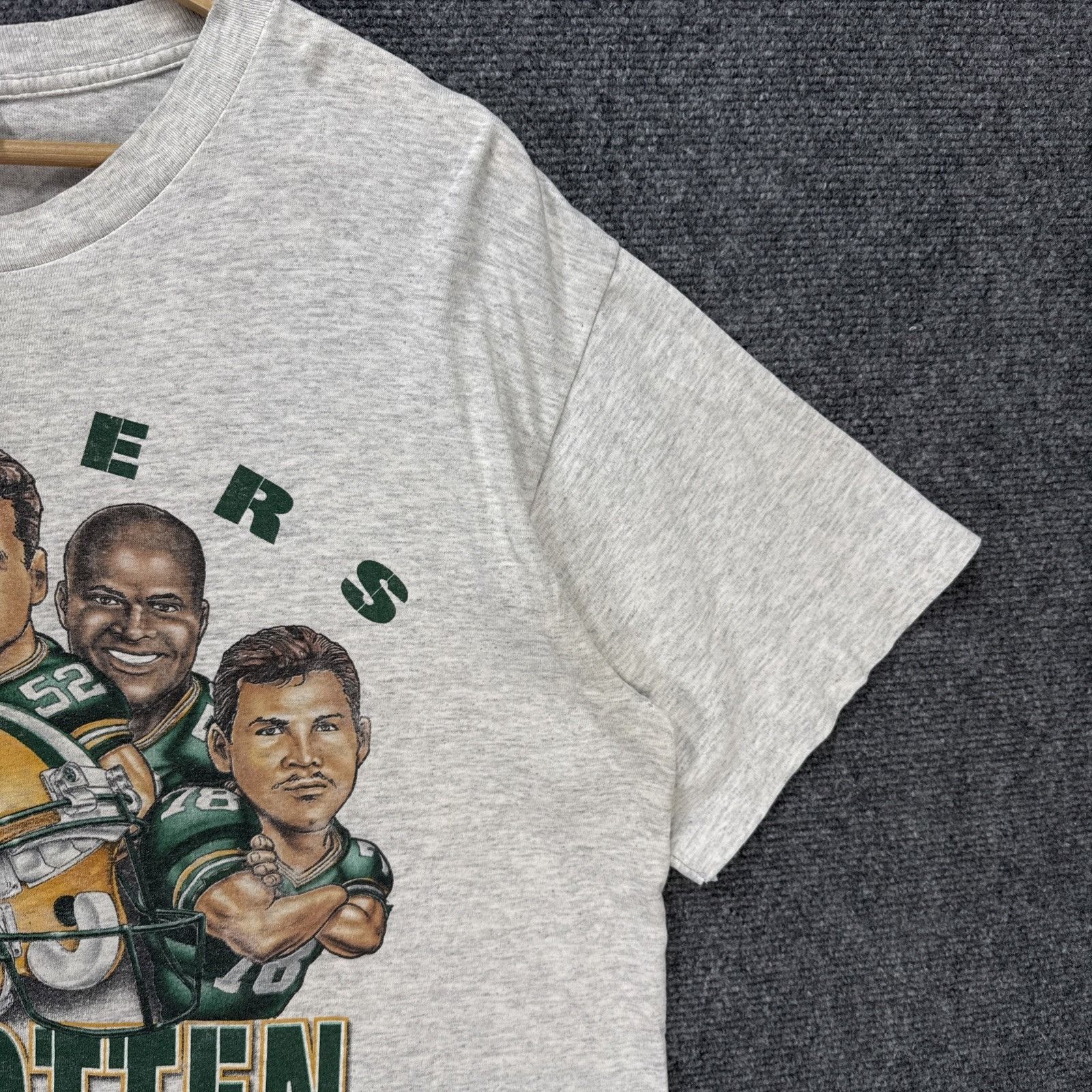 NFL Vintage Green Bay Packers Shirt Large Gray 90s Caricature Size US L / EU 52-54 / 3 - 3 Thumbnail