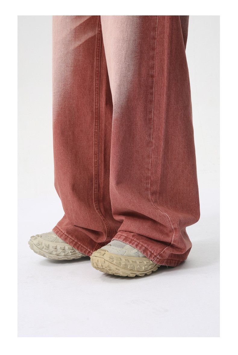 Japanese Brand × Vintage Red Washed Straight Baggy jeans Size US 30 / EU 46 - 5 Thumbnail