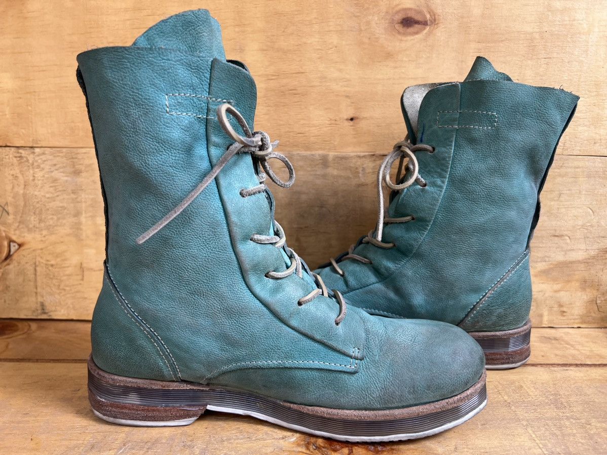 A.S.98 Airstep AS98 Green Leather Biker Ankle Boots Size US 10 / IT 40 - 9 Thumbnail