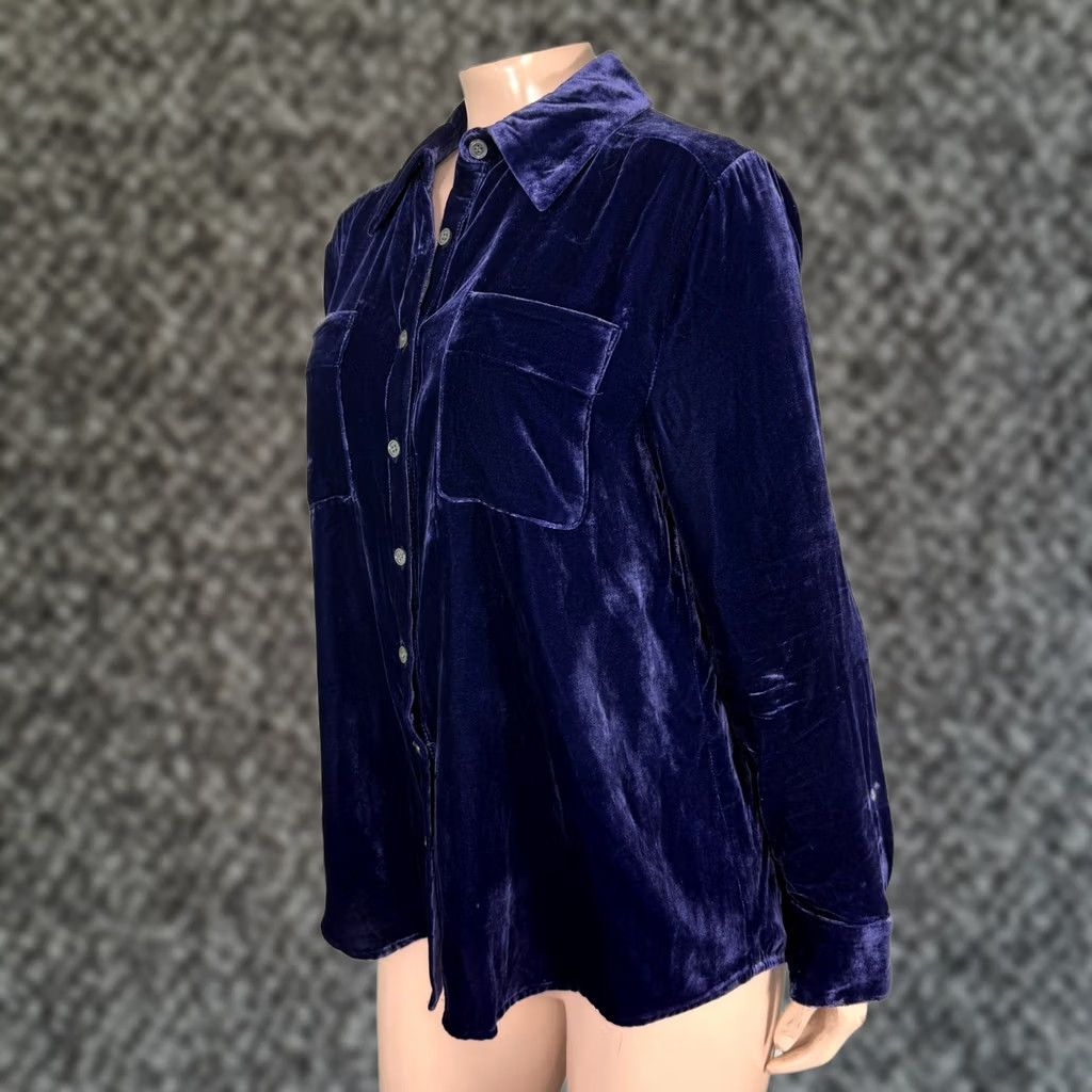 Vintage Sundance Women's Shirt XS Velvet Long Sleeve Button Bohemian Casual Size XS / US 0-2 / IT 36-38 - 1 Thumbnail