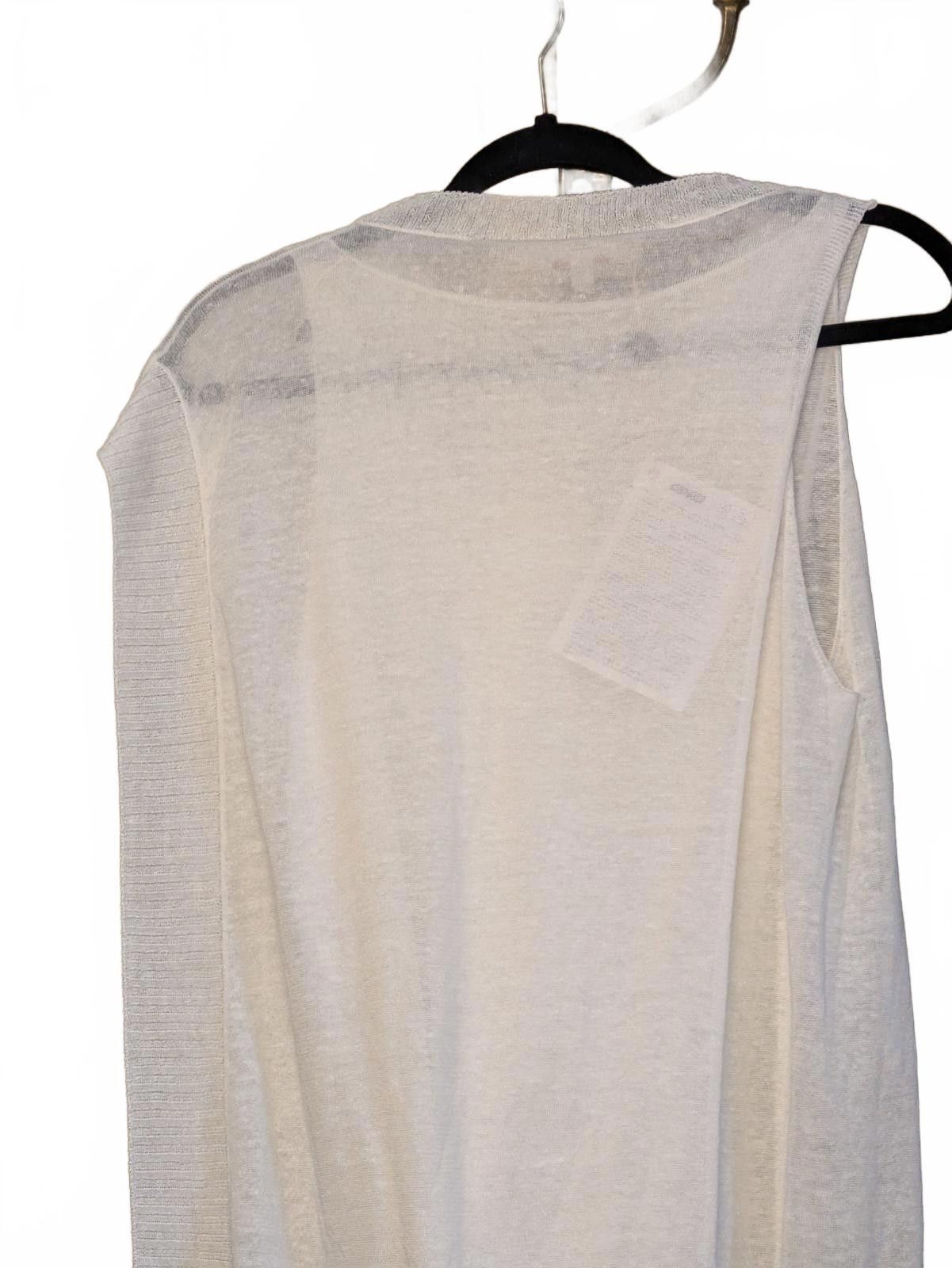 Other NWT LIVIANA CONTI White Asymmetric Linen 2pc Drape Top 42IT Size S / US 4 / IT 40 - 6 Thumbnail