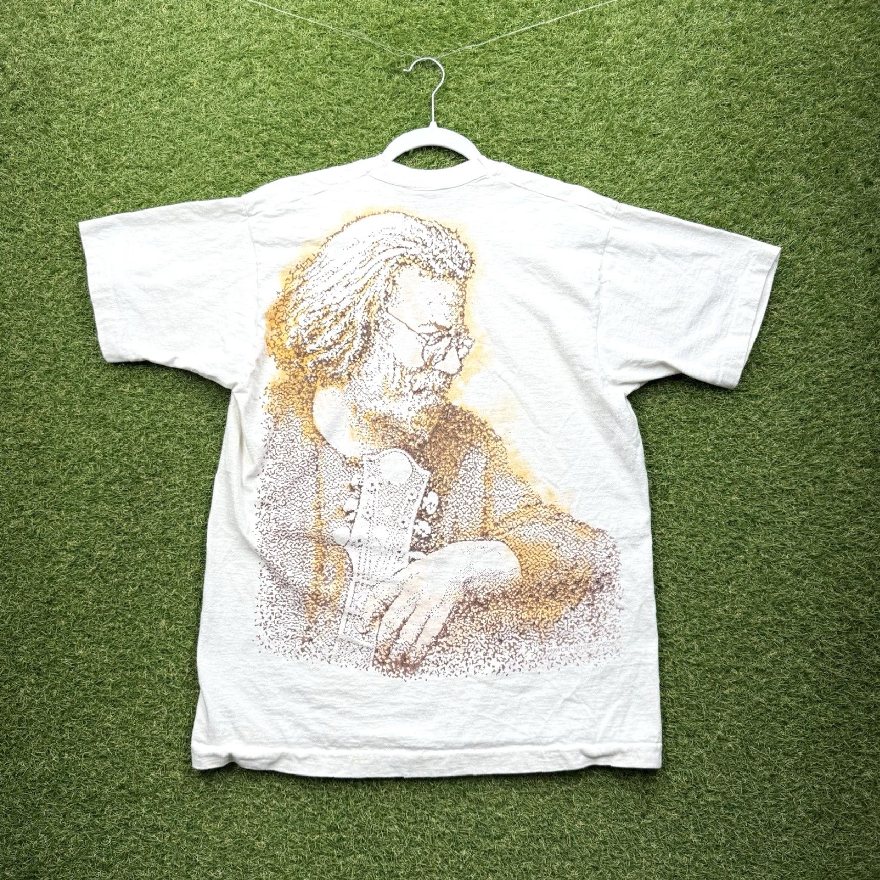 Liquid Blue VINTAGE Grateful Dead Jerry Garcia Shirt Mens Large Liquid Blue 90s AOP Short Sleeve Crew Neck Cotton Beige 90s Music Memorial Gift Mens Size US L / EU 52-54 / 3 - 2 Thumbnail