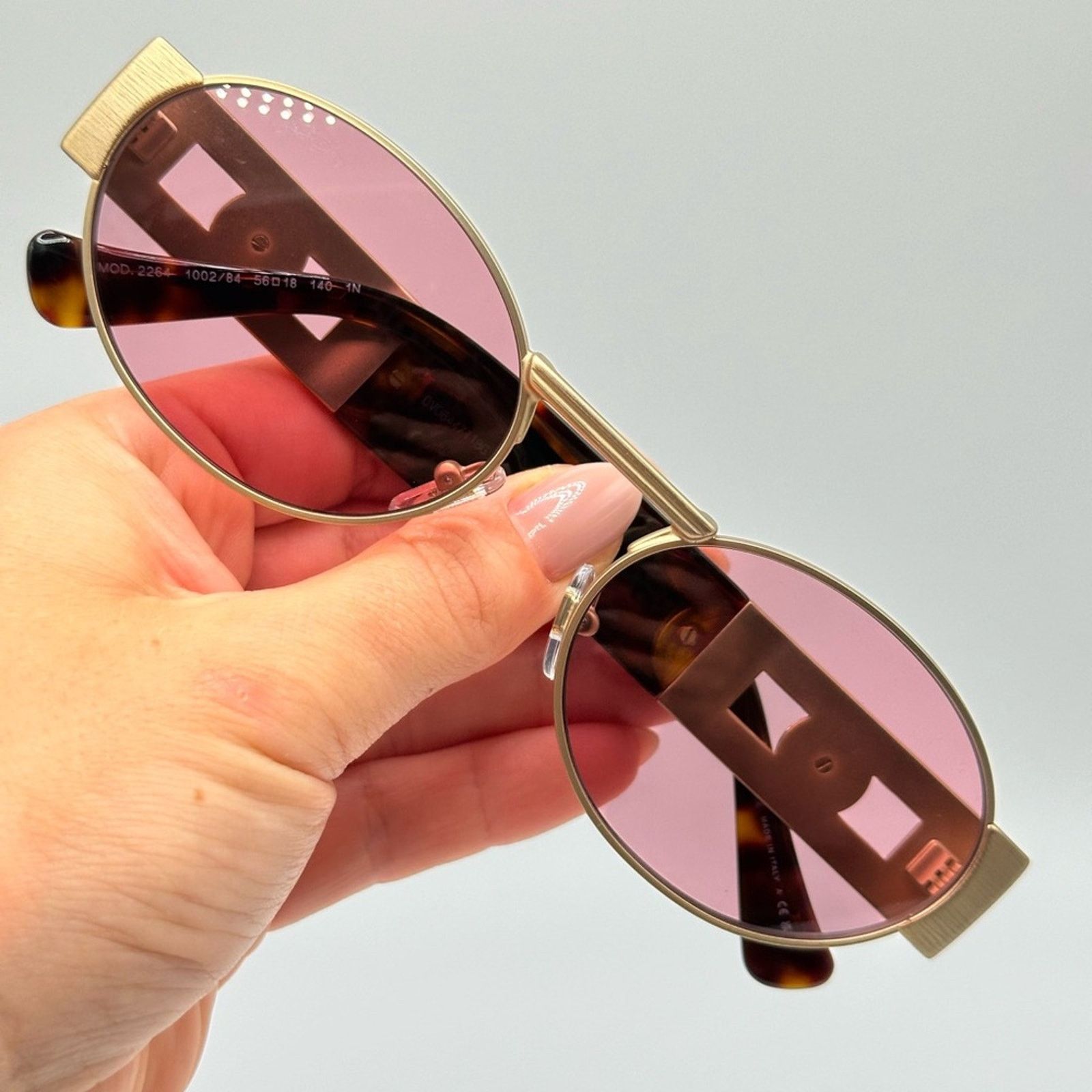 Versace NEW VERSACE VE2264 100284 Matte Gold Light Violet Unisex Size ONE SIZE - 9 Thumbnail