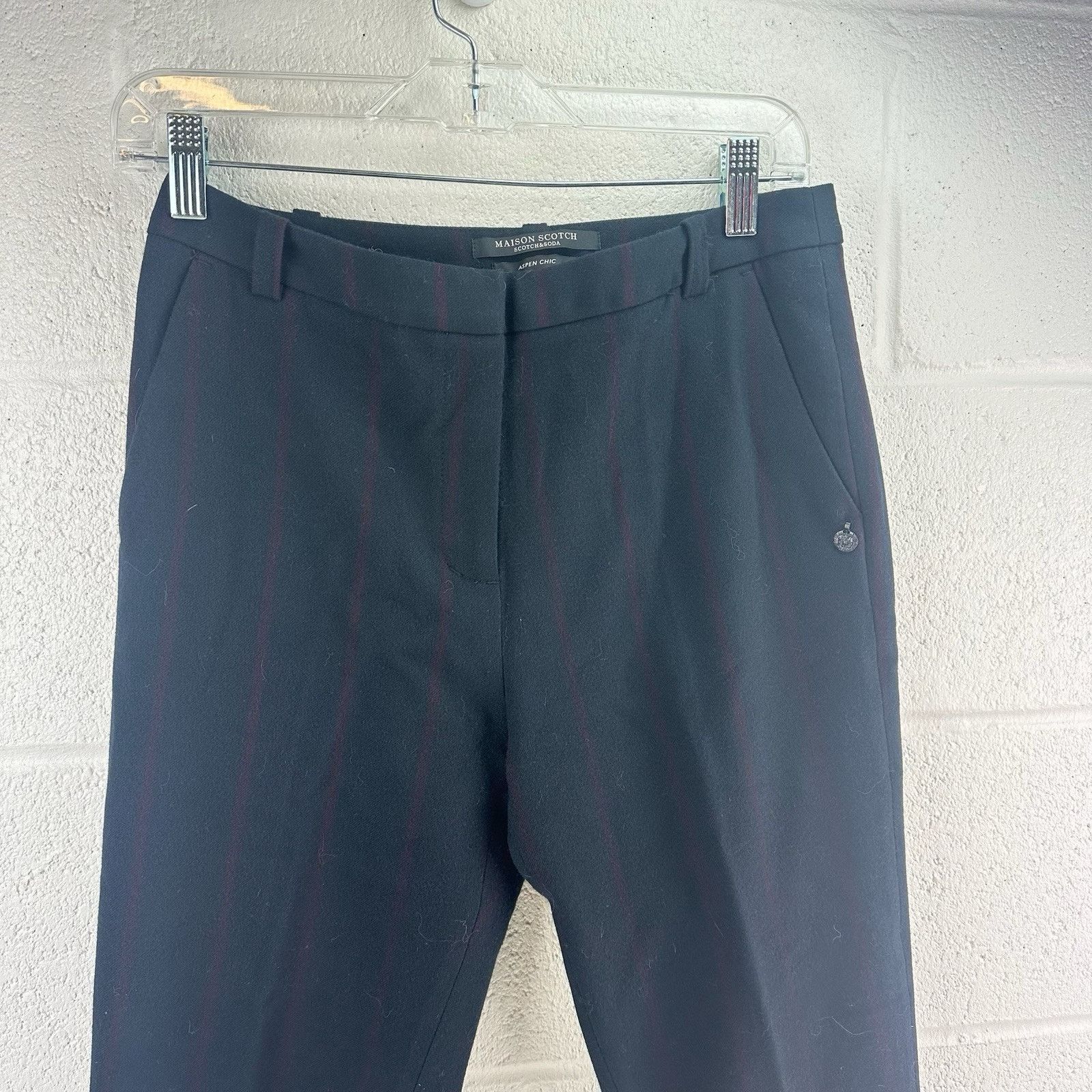 Scotch & Soda Maison Scotch & Soda Aspen Striped Navy Pants Petite 27x26 Size 27" / US 4 / IT 40 - 3 Thumbnail