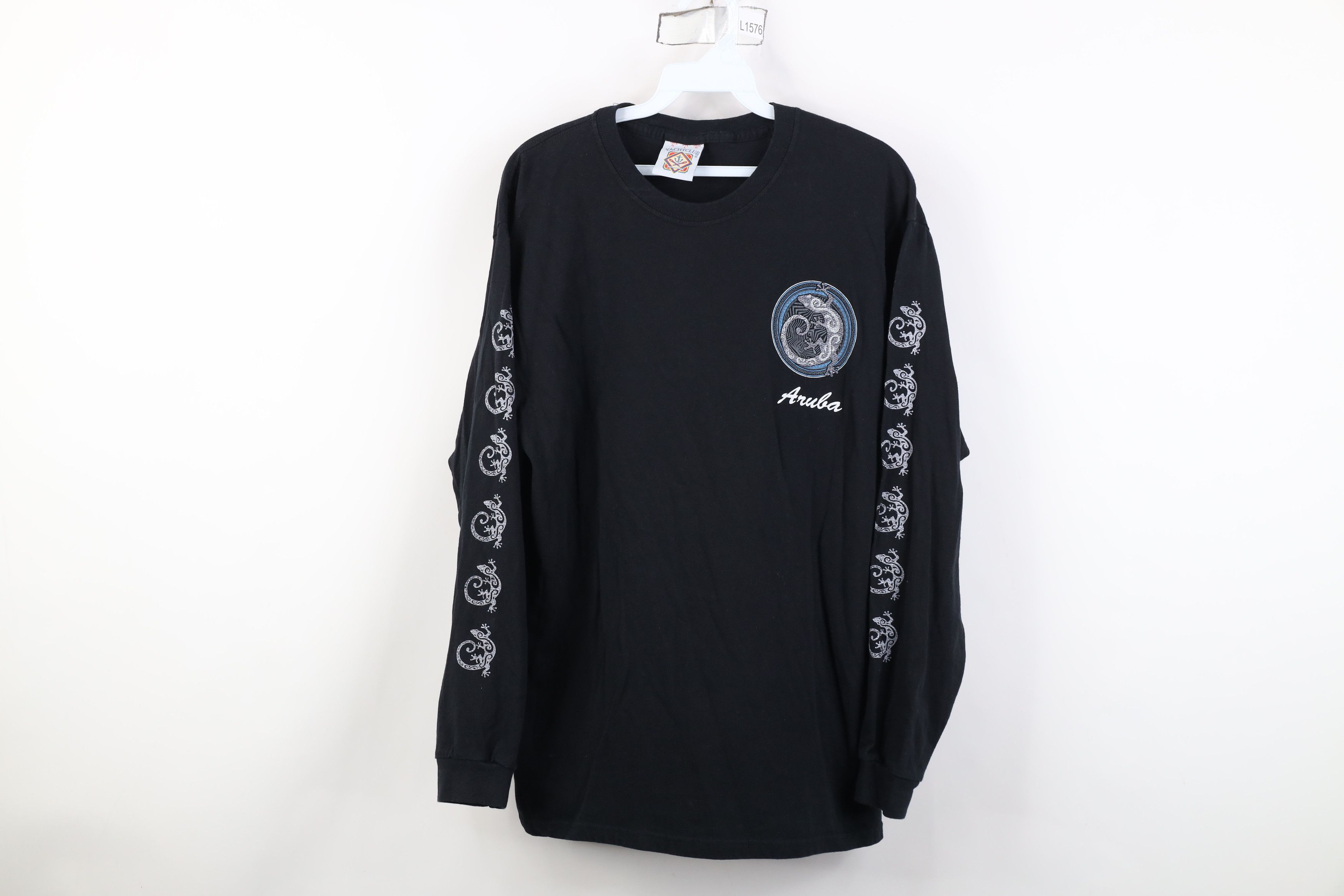 Vintage Vintage 90s Y2K Streetwear Lizard Long Sleeve T-Shirt Black Size US L / EU 52-54 / 3 - 1 Thumbnail