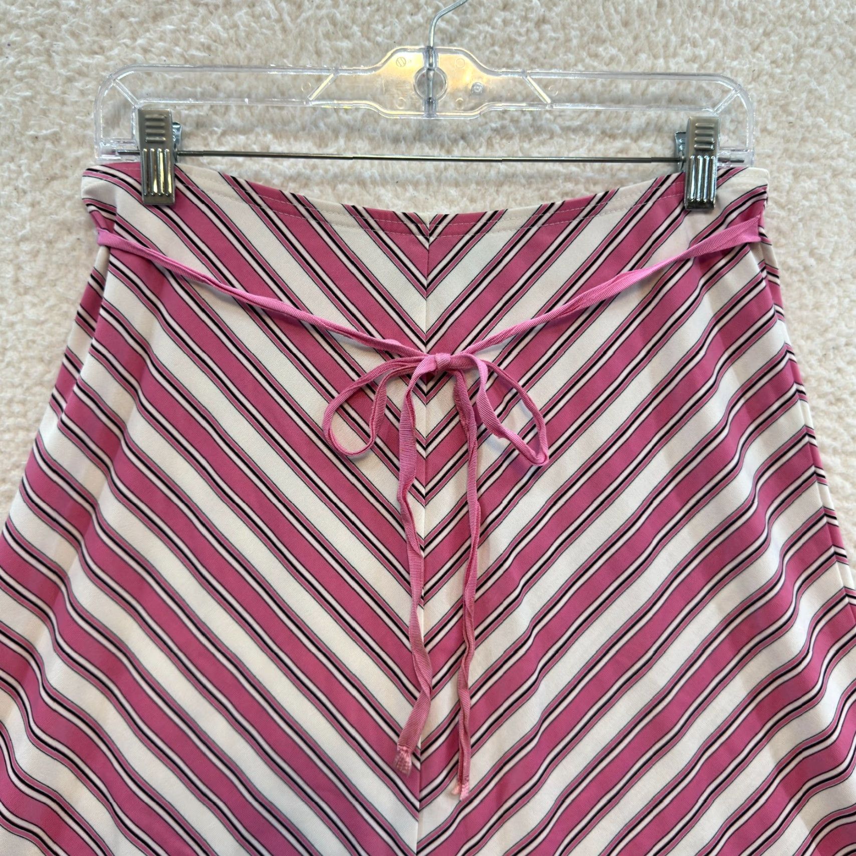 Pinko VINTAGE 90s Y2K Midi Skirt S Pink Slinky Stretch Fairy Grunge Whimsigoth Size 28" / US 6 / IT 42 - 3 Thumbnail
