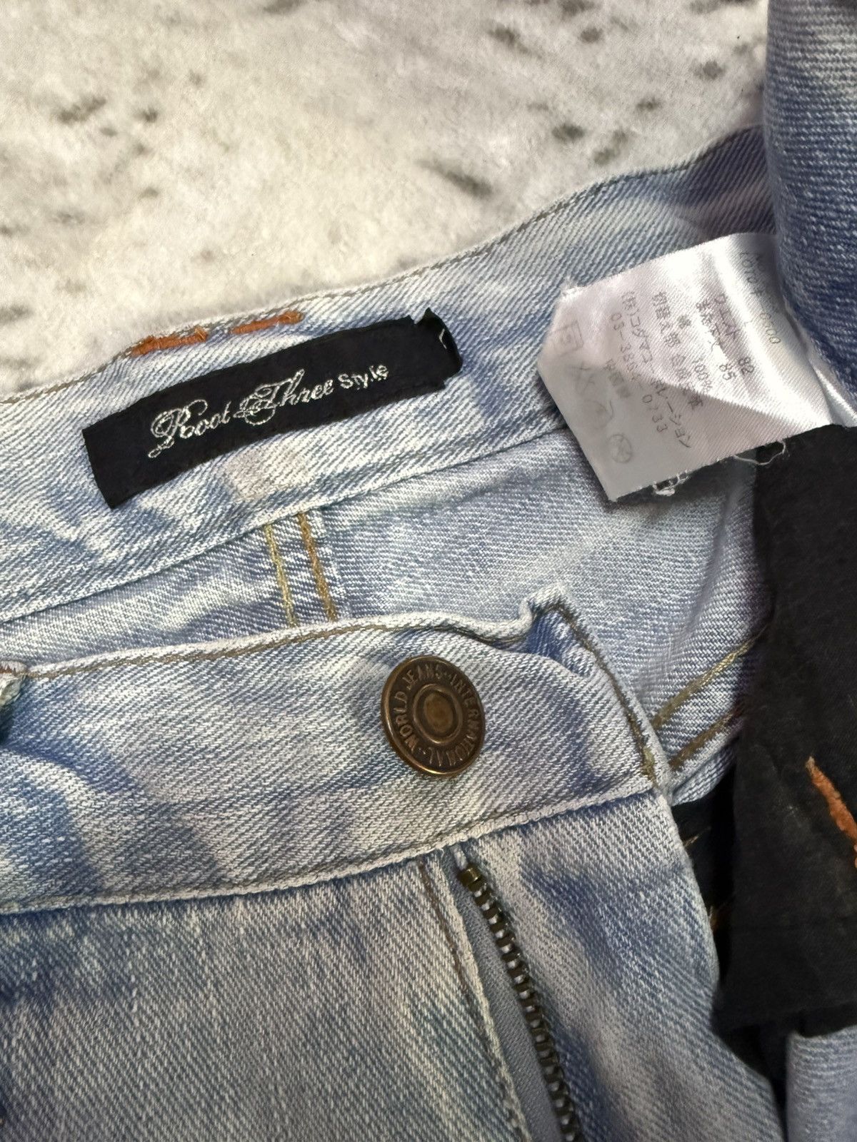 Le Grande Bleu (L.G.B.) Root Three Japan Double Pocket Wide Leg Flare Jeans Size US 30 / EU 46 - 15 Thumbnail