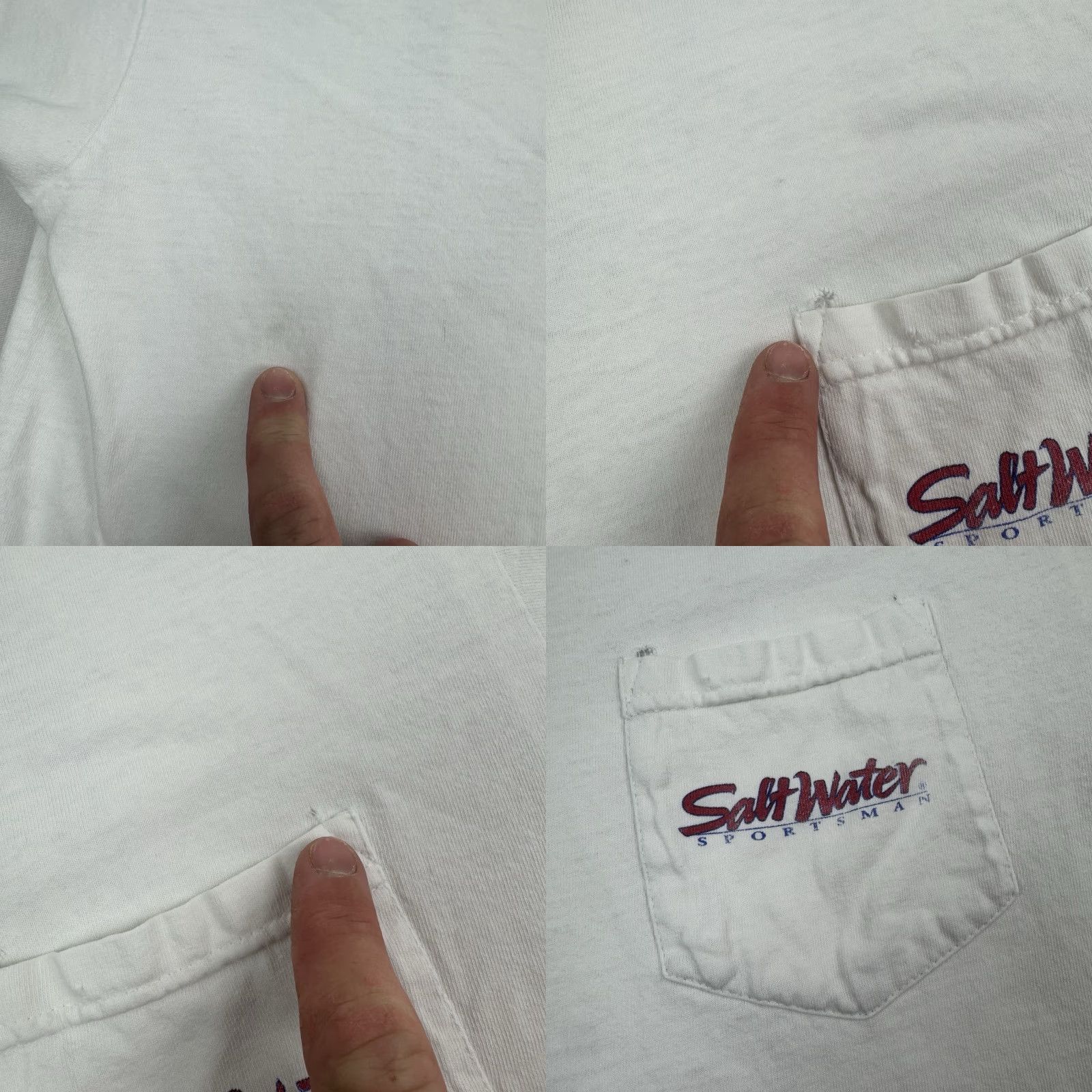 Gildan VINTAGE Salt Water Sportsman Fishing T-Shirt Adult Large White United We Stand Mens Size US L / EU 52-54 / 3 - 8 Thumbnail