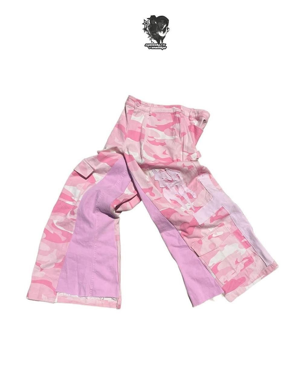 Handmade Pink Camo Pants Size US 30 / EU 46 - 6 Thumbnail
