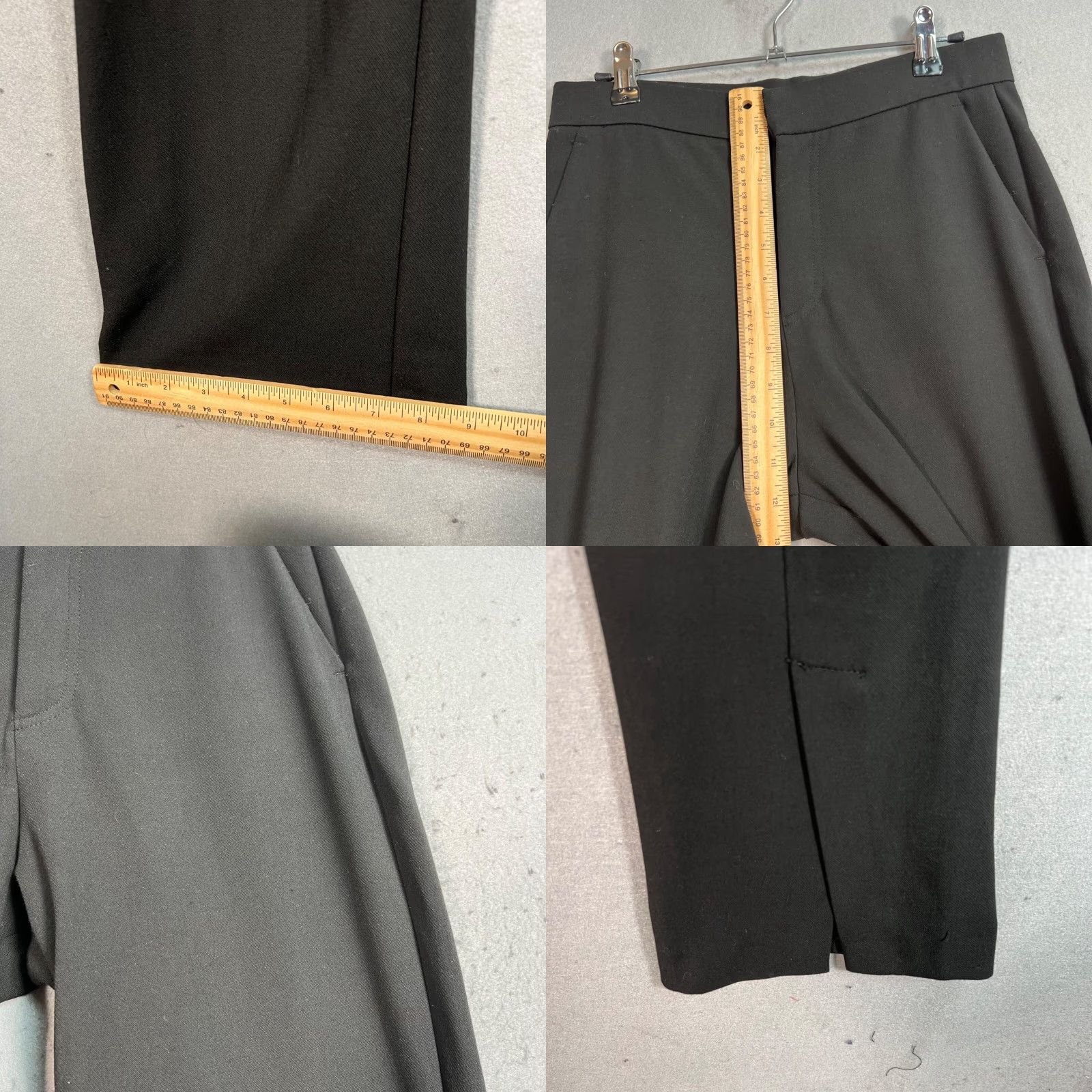 Zara Zara Womens Black High-Waisted Flair Leg Pants Small Ankle Slit Size 28" / US 6 / IT 42 - 8 Thumbnail