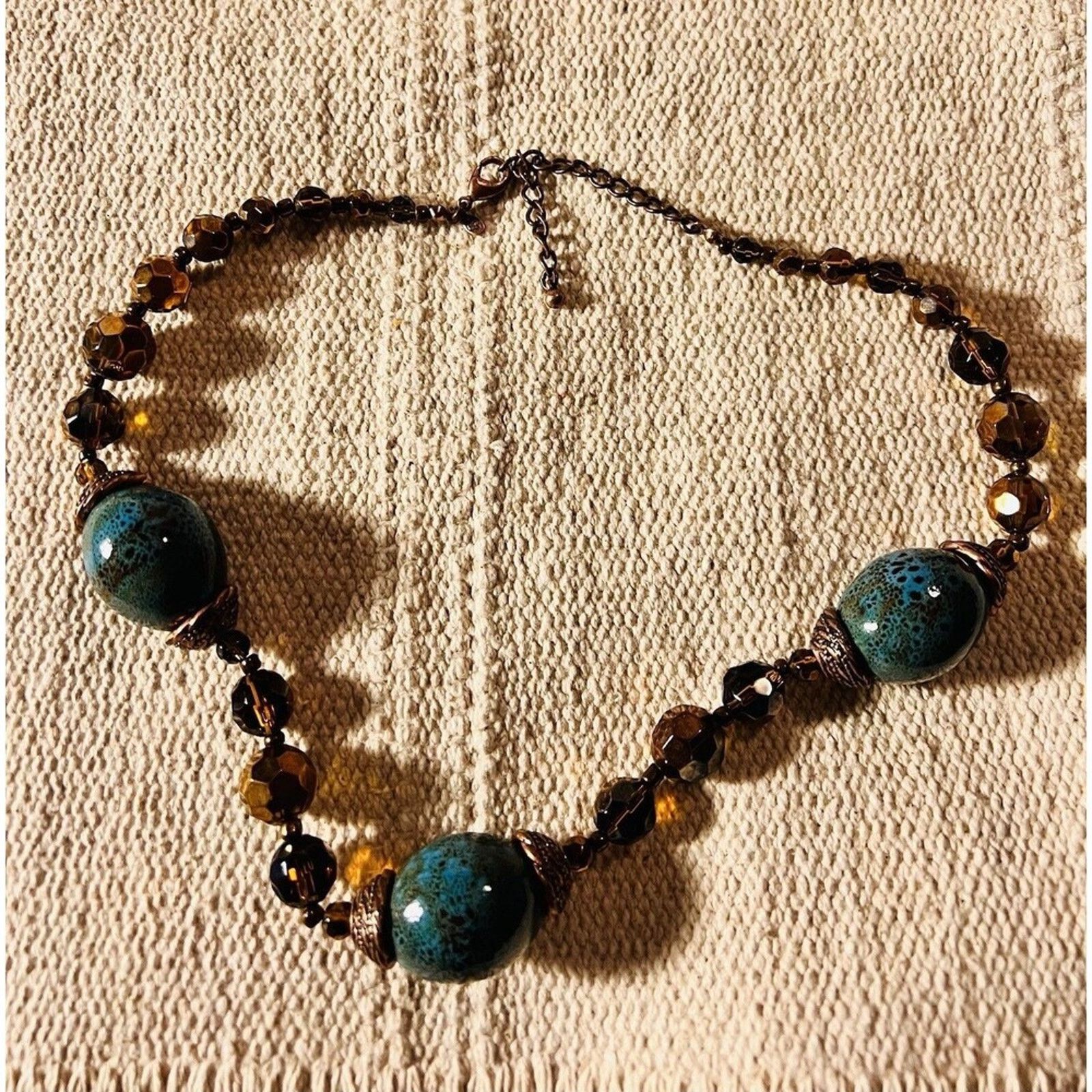 Other Premier Design Aztec Beads Glass & Brass Necklace Size ONE SIZE - 3 Thumbnail
