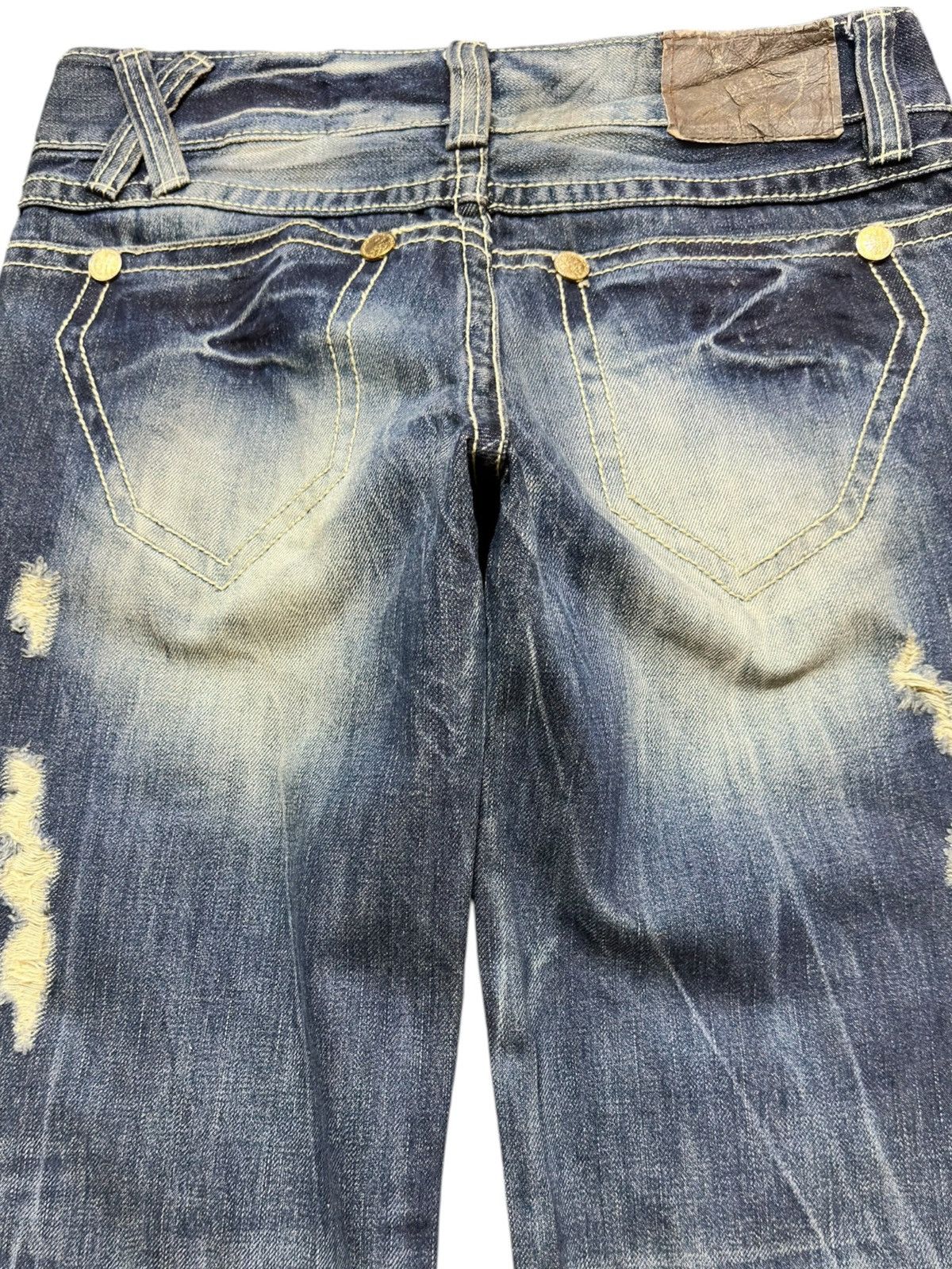 Diane von Furstenberg Vintage D.I.A Flare Mudwash Ripped Distressed Denim Size US 28 / EU 44 - 5 Thumbnail