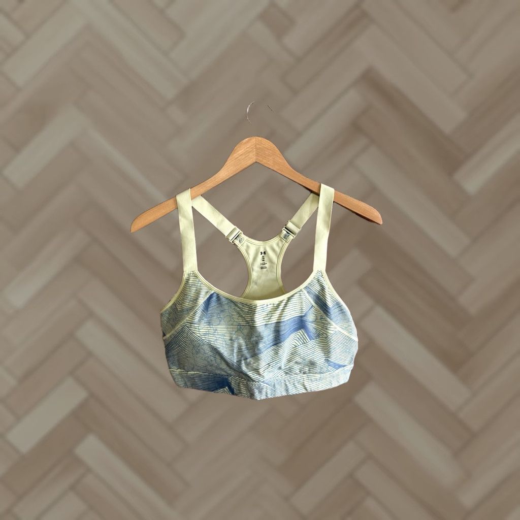 Under Armour Under Armour Womens Sports Bra Shirt XL Yellow Activewear Womens XL Sports Bra Size ONE SIZE - 1 Thumbnail