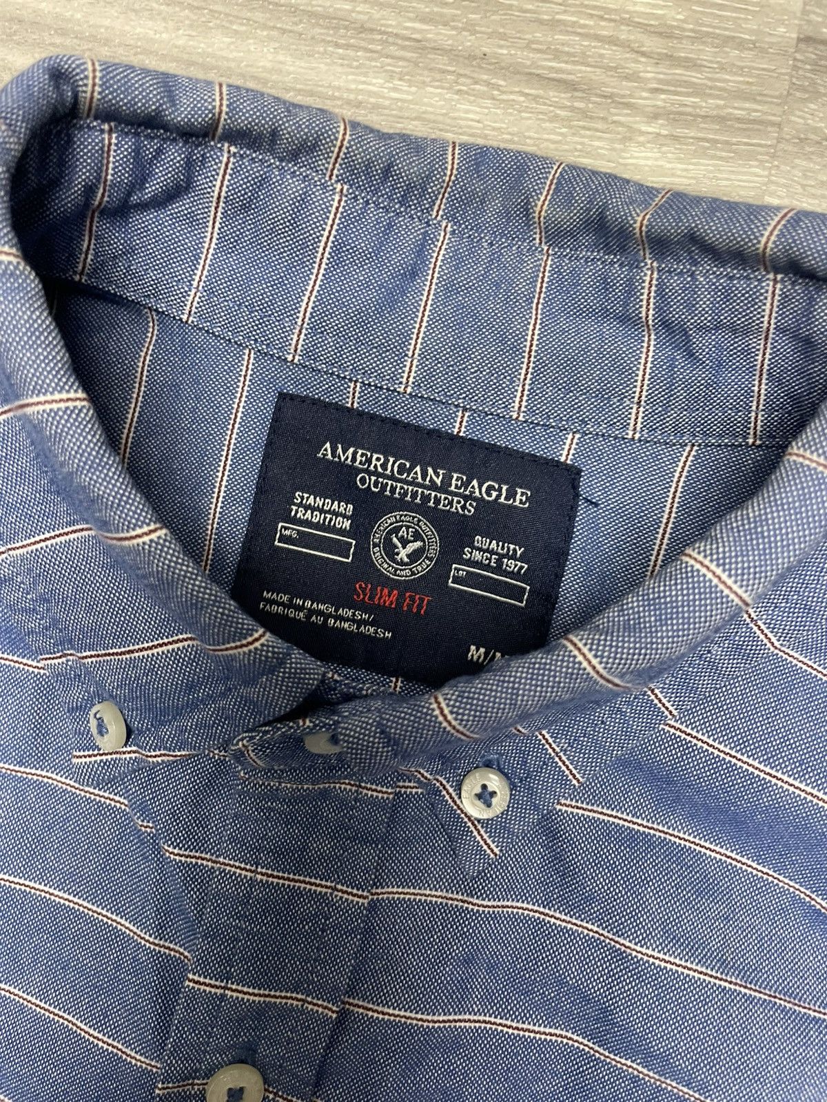 U.S. Polo Assn. American Eagle Outfitters Men’s Medium Blue & White Striped Size US XL / EU 56 / 4 - 2 Thumbnail