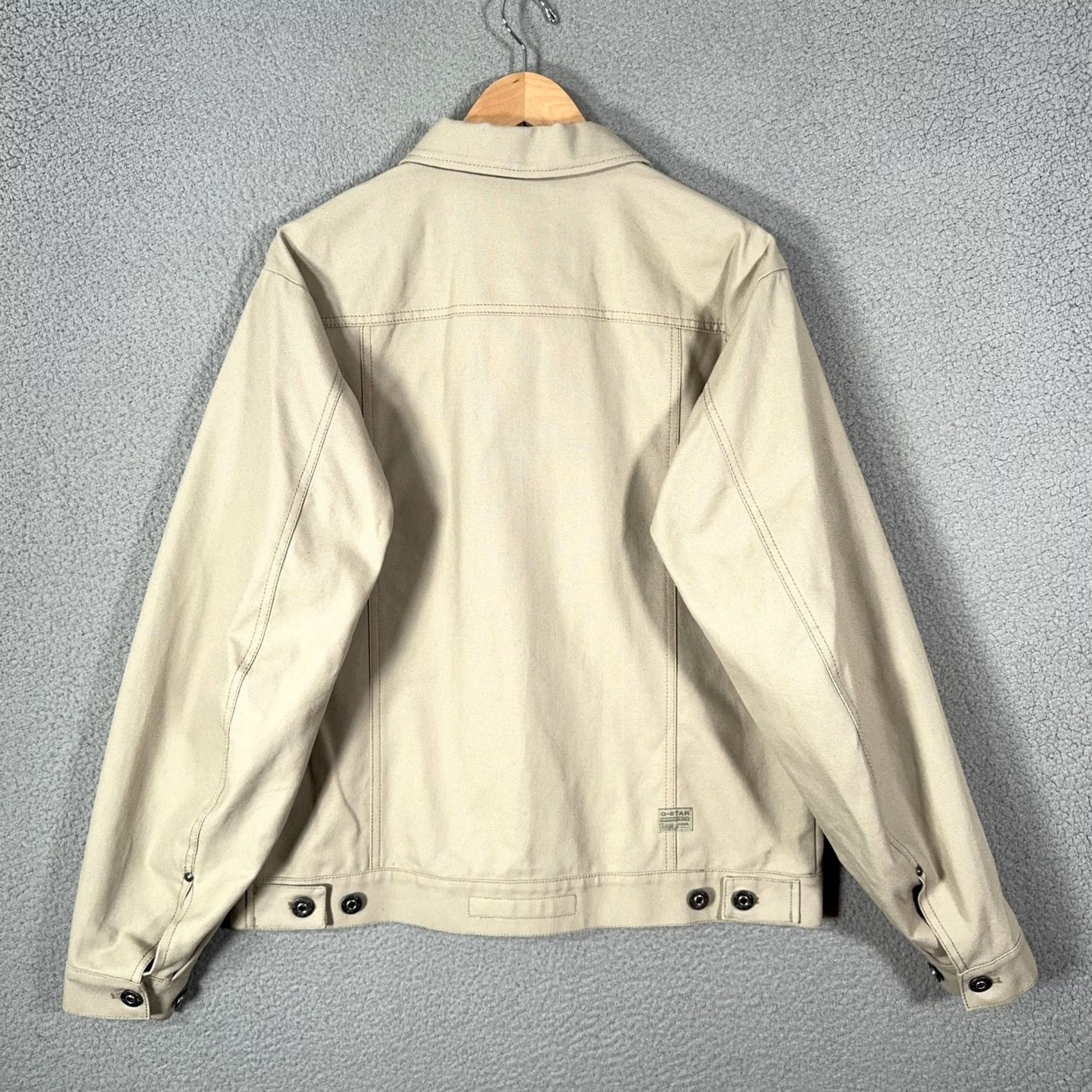 Vintage G-Star RAW Trucker Jacket Mens M Khaki Buck Canvas Full Zip Lined Pockets Bomber Button Zipper Casual Workwear Size US M / EU 48-50 / 2 - 2 Thumbnail