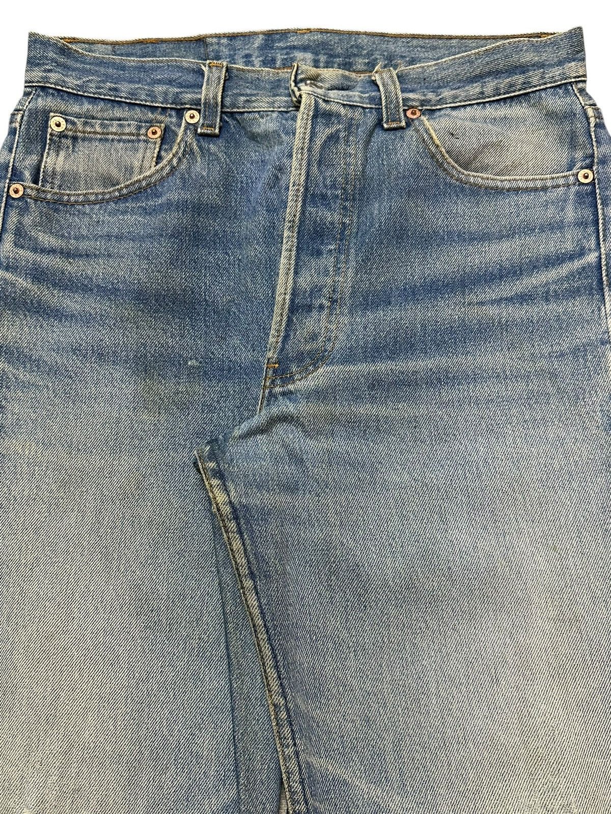 Levi's Vintage 80s Levis 501 Blue Faded Wash Distressed Style Jeans Size US 30 / EU 46 - 4 Thumbnail