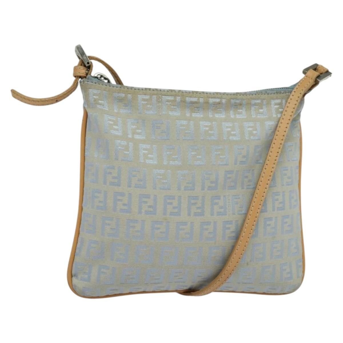 Fendi Vintage Flat Crossbody Bag Zucchino Canvas