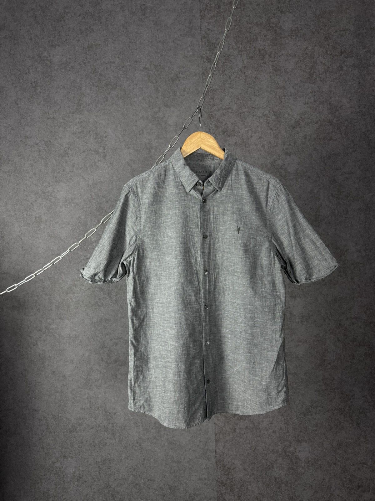 Allsaints Allsaints designer logo linen cotton shirt Size US S / EU 44-46 / 1 - 1 Thumbnail