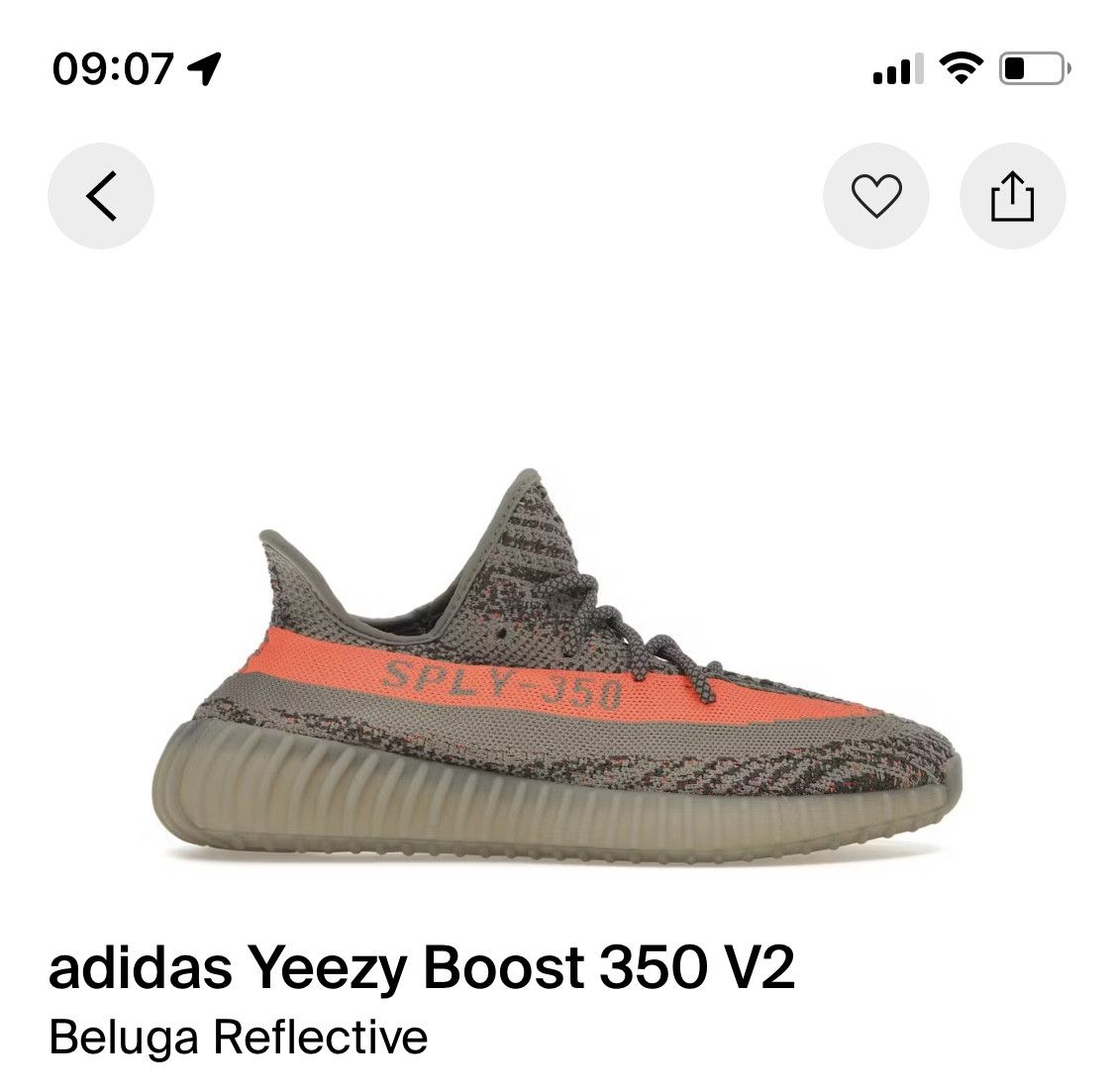 Adidas 350 V2 Low Beluga Reflective Size US 11.5 / EU 44-45 - 1 Thumbnail