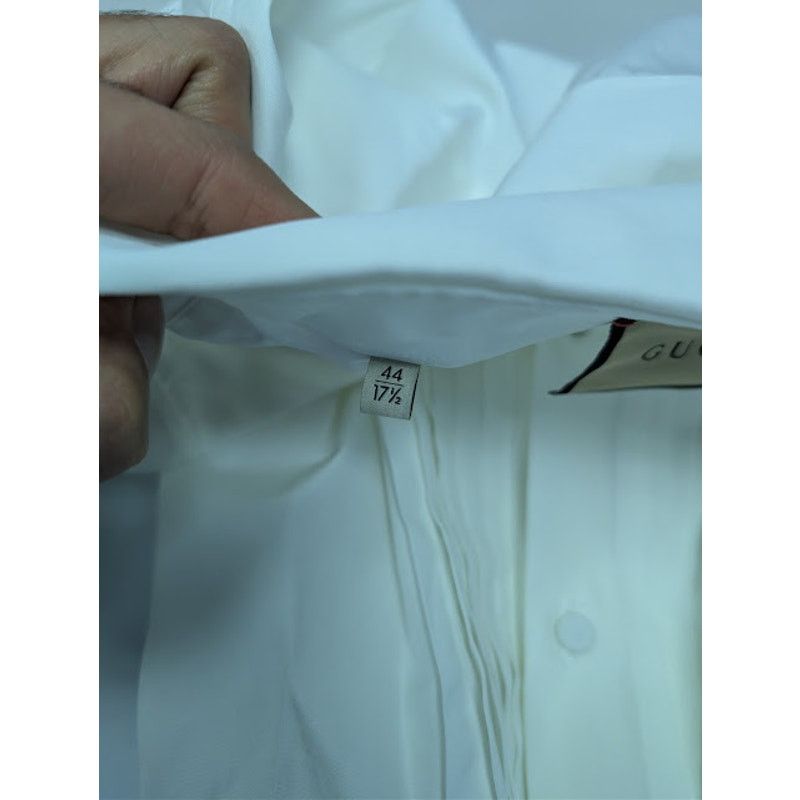 Gucci o1rshd1 Piece Dyed Popeline Over Boxy Shirt in Natural White Size US XL / EU 56 / 4 - 23 Thumbnail