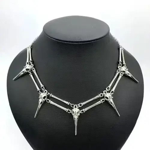 Jewelry Vintage Bird Skull Necklace Skeleton Goth Punk Jewelry Size ONE SIZE - 1 Thumbnail