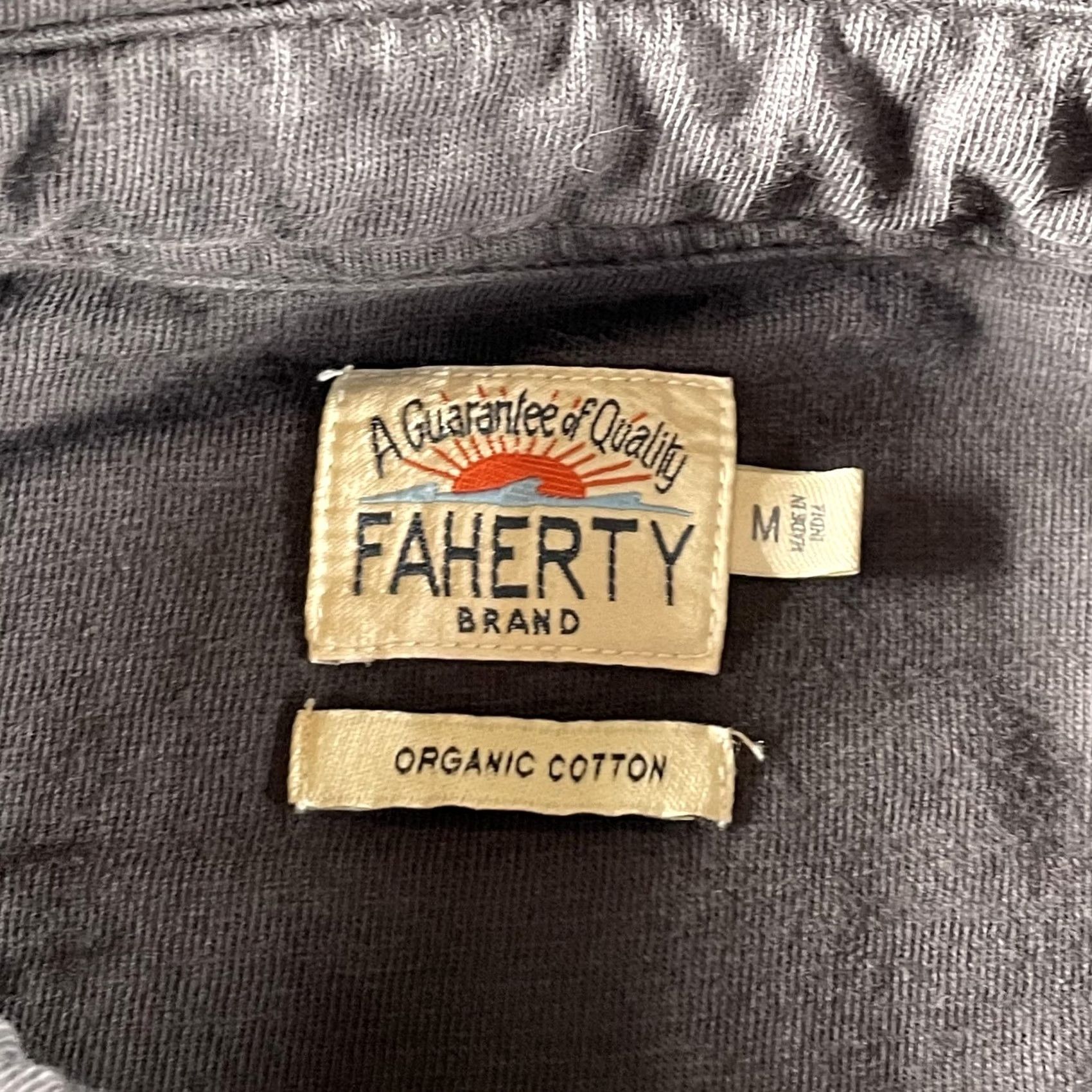 Faherty Faherty Shirt Mens Medium Short Sleeve Button Up Double Pocket Casual Gray Cotton Knit Size US M / EU 48-50 / 2 - 2 Thumbnail