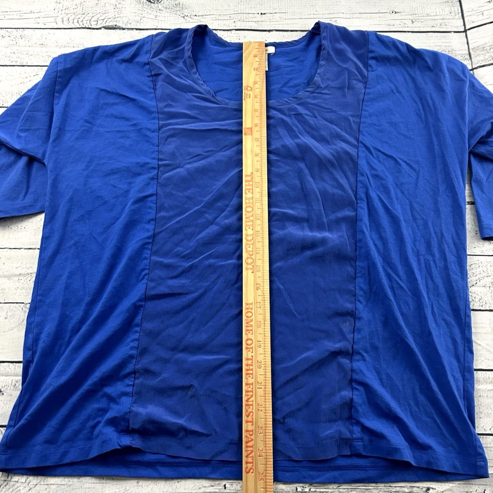 Vintage Sundance Silk Cotton 3/4 Sleeve Flowy Top Women's XL Blue Blouse Shirt Womens XL Blue Silk Cotton 3/4 Sleeve Flowy Size XL / US 12-14 / IT 48-50 - 3 Thumbnail
