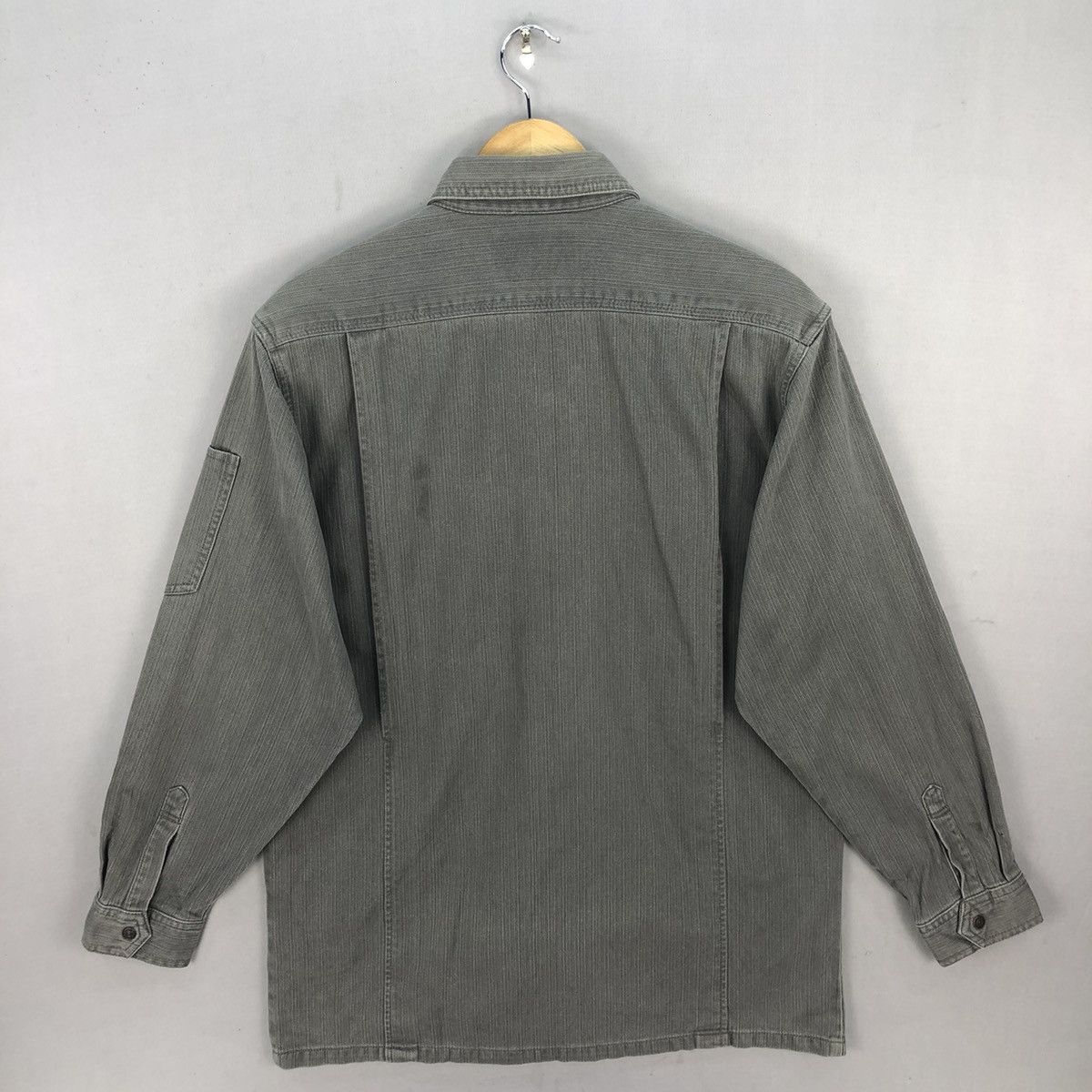 Japanese Brand Vintage 00’s Hop-Scot Faded Denim Work Shirt Size US M / EU 48-50 / 2 - 15 Thumbnail