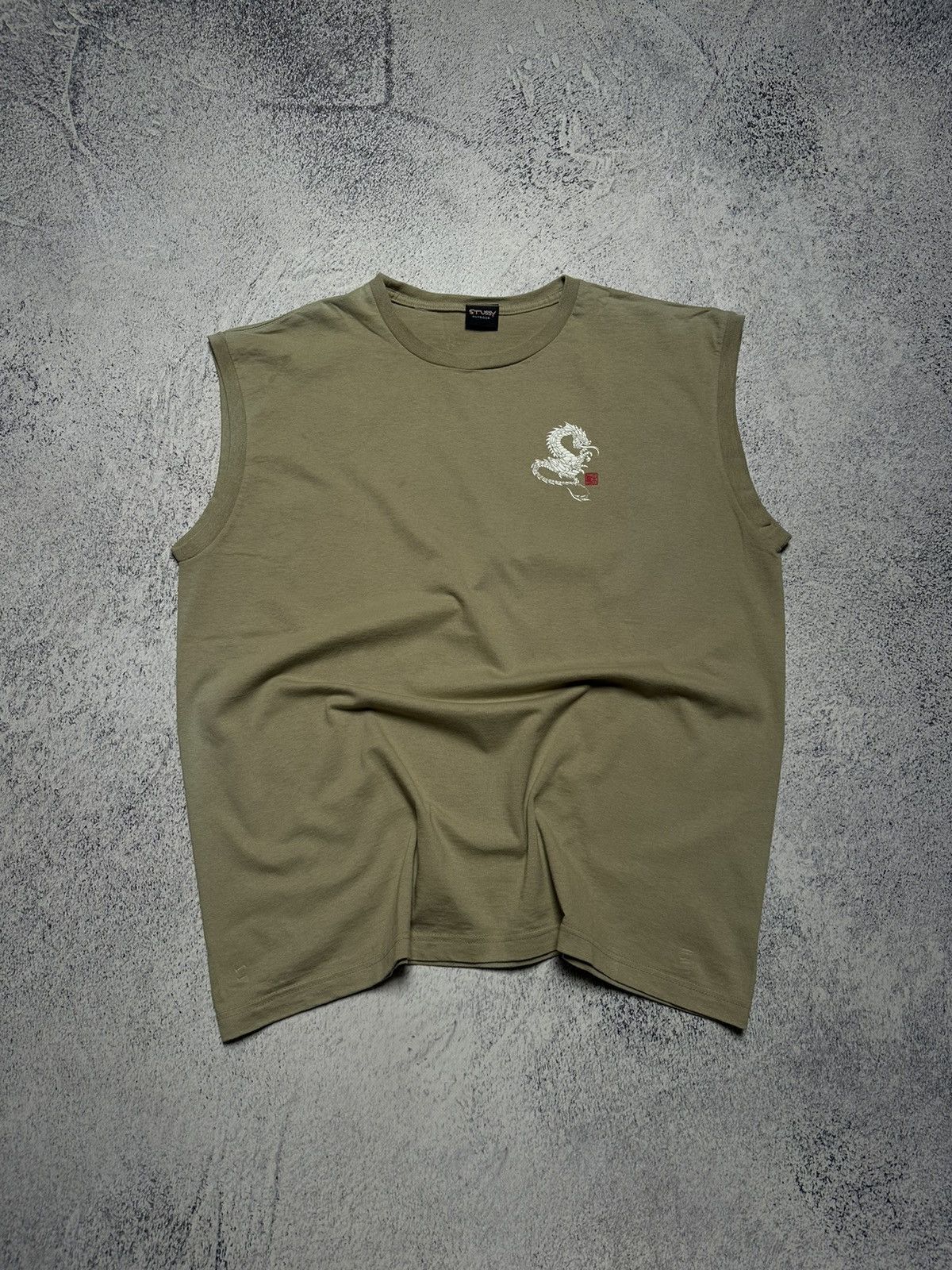 Stussy Vintage 90s Stussy Outdoor Dragon Print Tank Top T shirt Size US XL / EU 56 / 4 - 2 Thumbnail