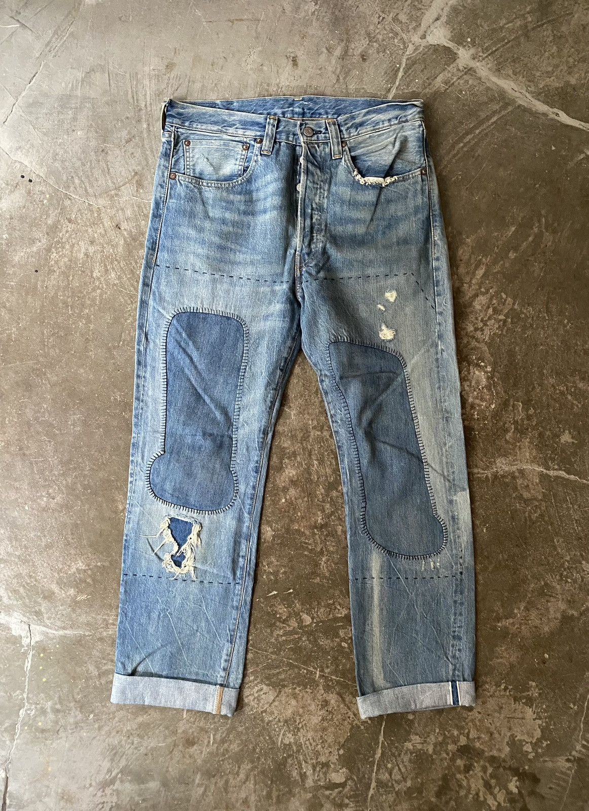 Levis Vintage Clothing 1947 501 Jeans Kapital RRL Patchwork