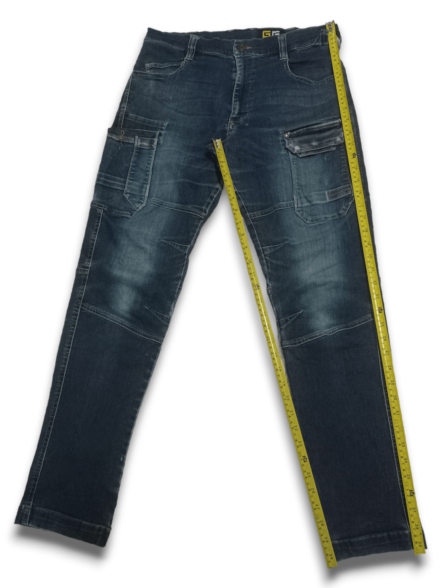 Japanese Brand Vintage Japanese Brand Blue Wash Distressed Cargo Pants Size US 32 / EU 48 - 11 Thumbnail