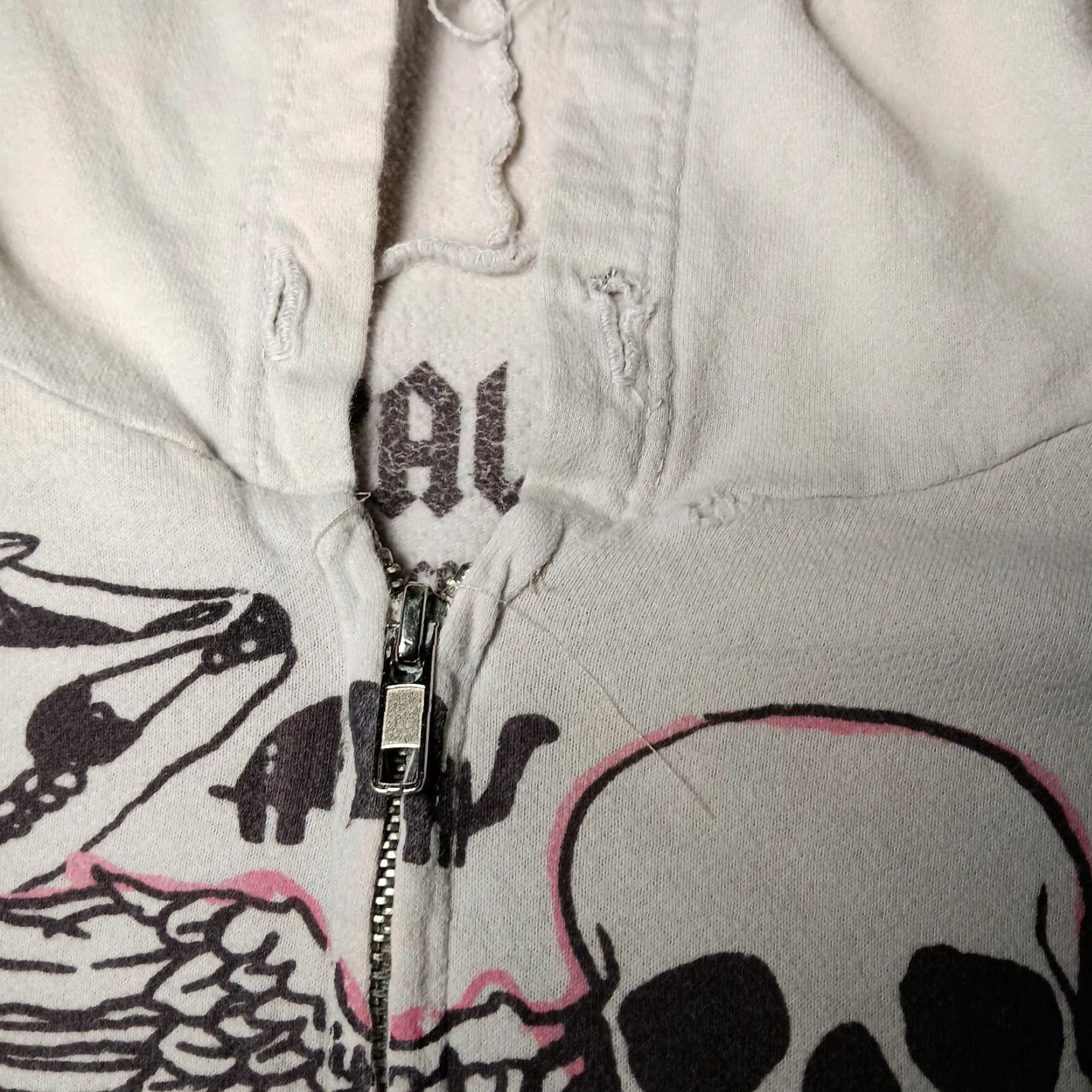 Vintage VINTAGE SUPALIFE Hoodie Sweatshirt Small Gray Distressed Skull Southwest Desert Y2K Womens S Chest Size See Pictures Size S / US 4 / IT 40 - 6 Thumbnail