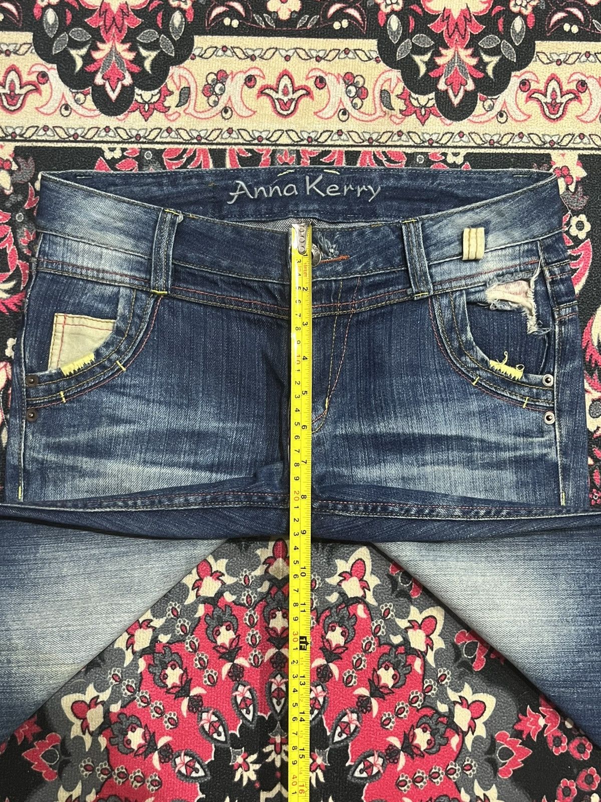 Japanese Brand ⚡️Flare⚡️Vintage Japanese Brand Anna Kerry Blue Faded Jeans Size 28" / US 6 / IT 42 - 14 Thumbnail
