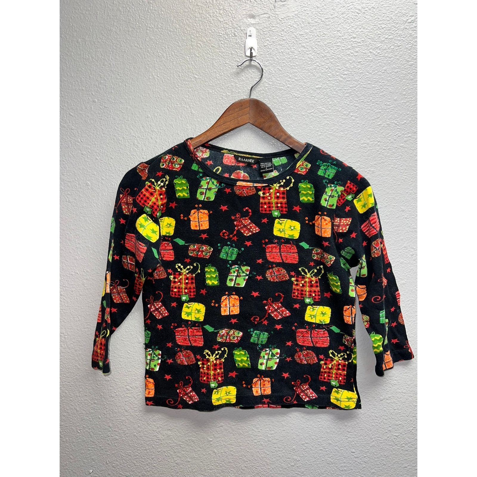 Vintage Womens Christmas Present Top Shirt Winter Gifts Raakhee Tee Size S / US 4 / IT 40 - 1 Thumbnail