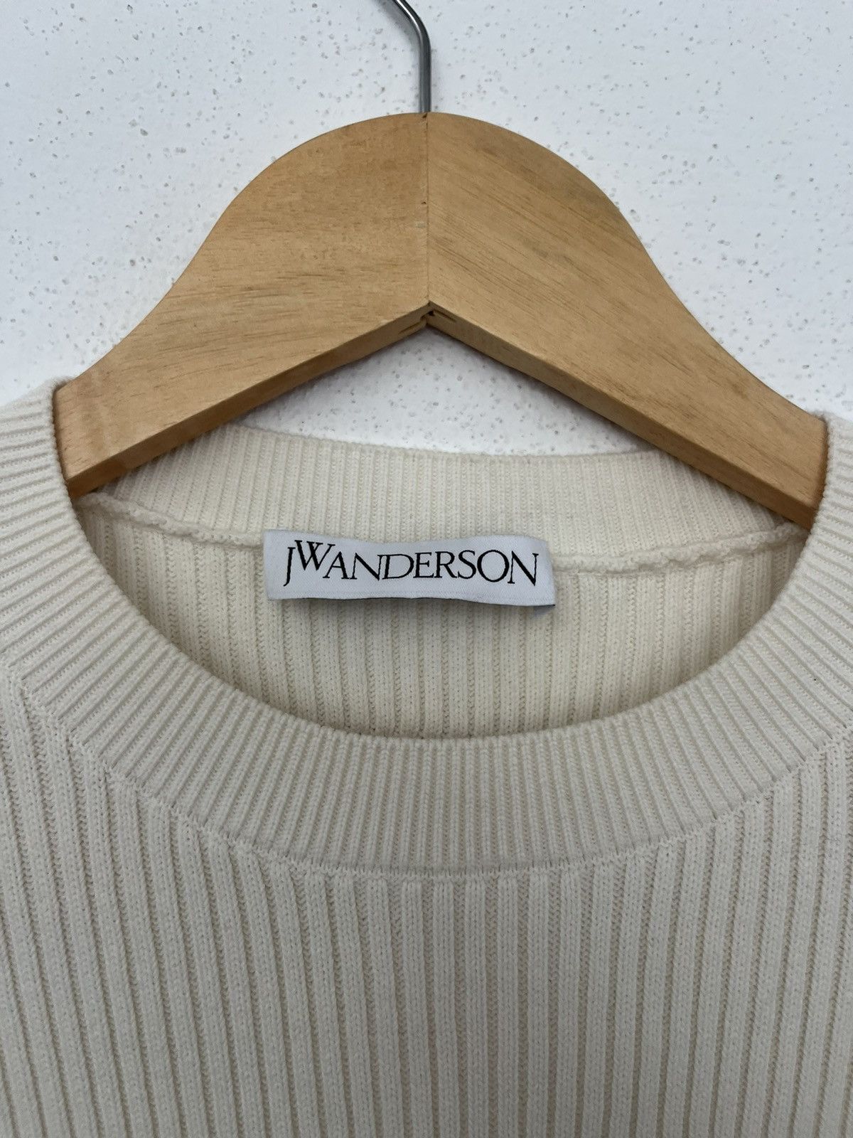 JW Anderson J.W Anderson white rib top with denim sleeves Size L / US 10 / IT 46 - 4 Thumbnail
