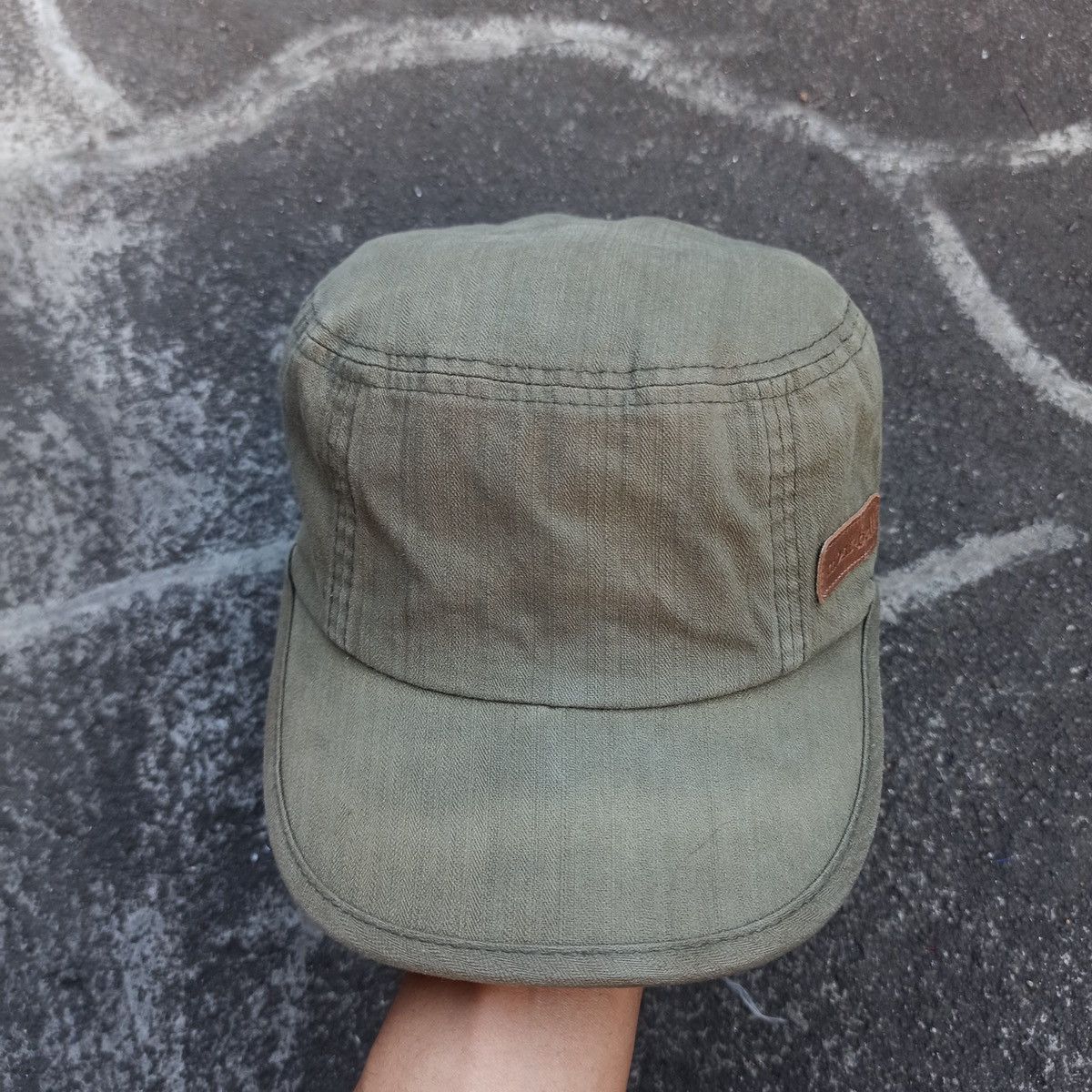 Hunter × Montbell Army montbell cadet hat with leather path and adjust Size ONE SIZE - 2 Thumbnail