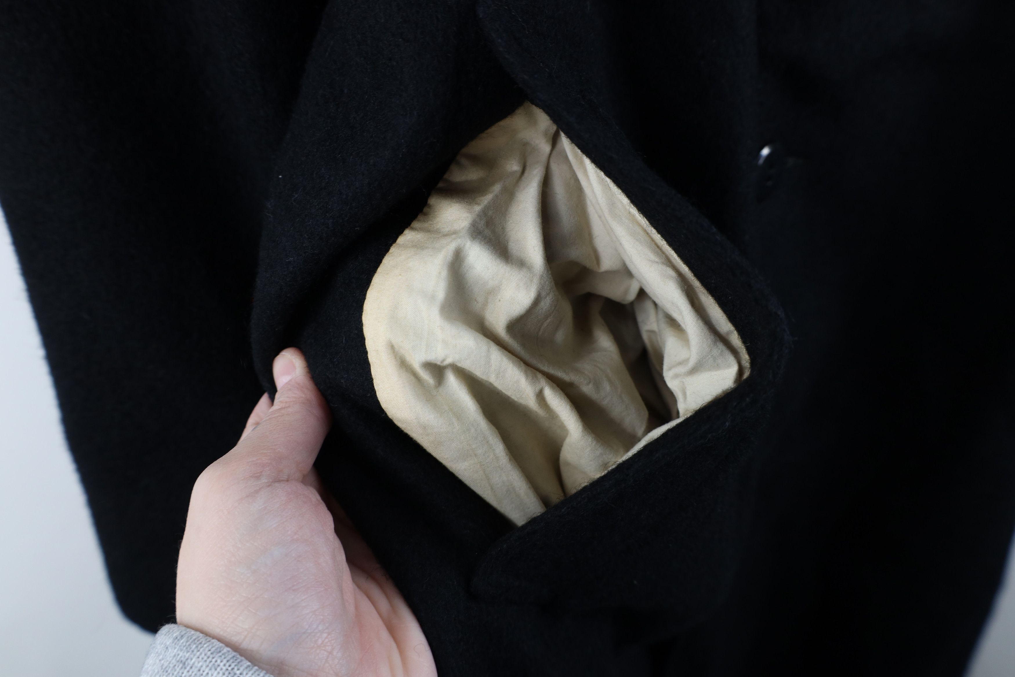Vintage Vintage 50s Rockabilly Full Button Overcoat Jacket Black USA Size US XXL / EU 58 / 5 - 5 Thumbnail