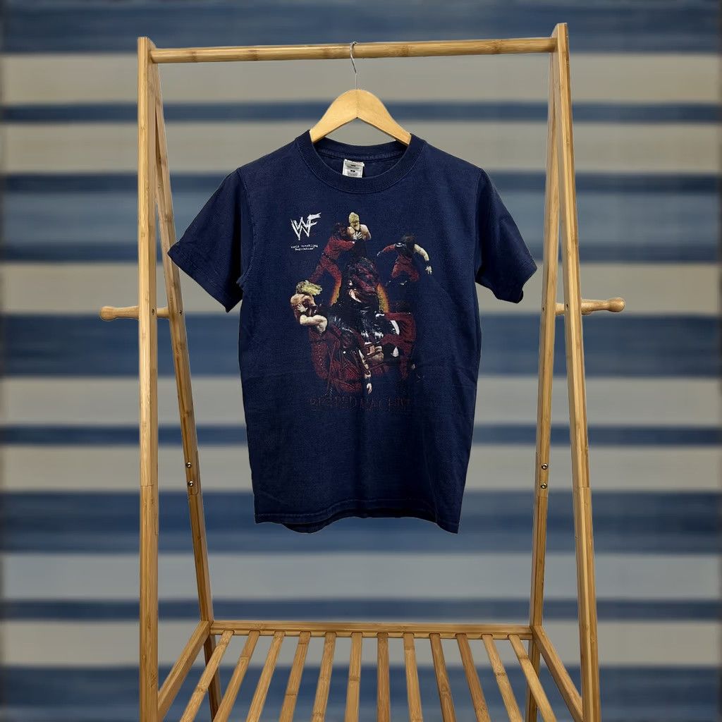 Fruit Of The Loom VTG Kane WWF WWE Wrestling Mask Stunt Moves T-Shirt Size S Men Blue Shirt Size US S / EU 44-46 / 1 - 1 Thumbnail